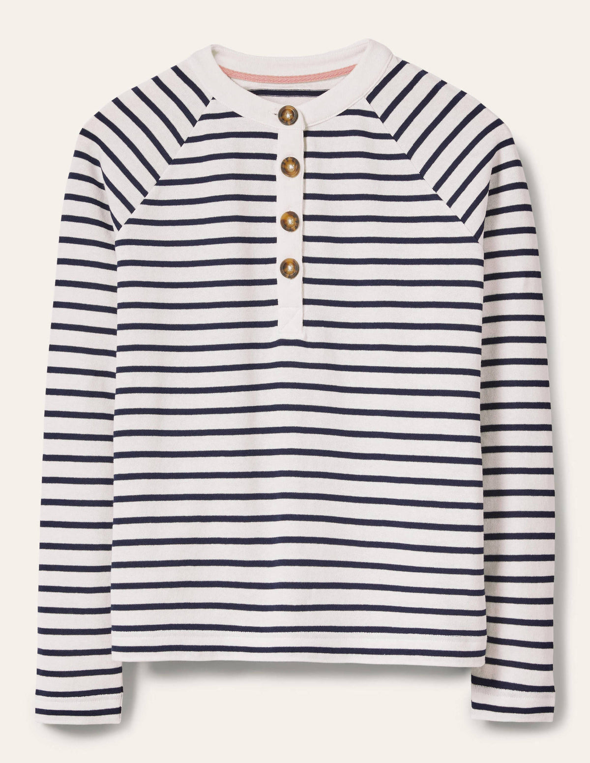 Mariner Henley Top-Ivory/Navy - Image 5