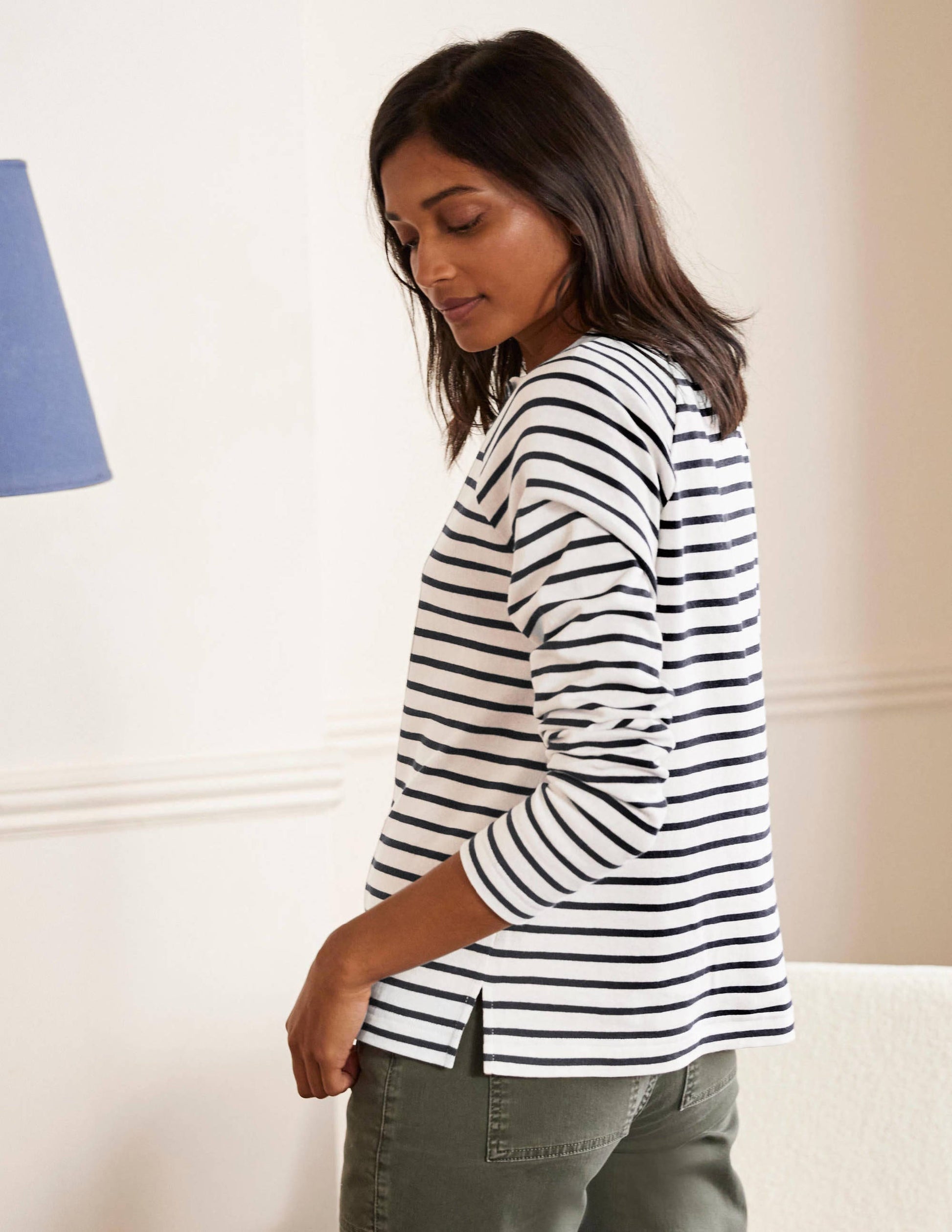 Mariner Henley Top-Ivory/Navy-2