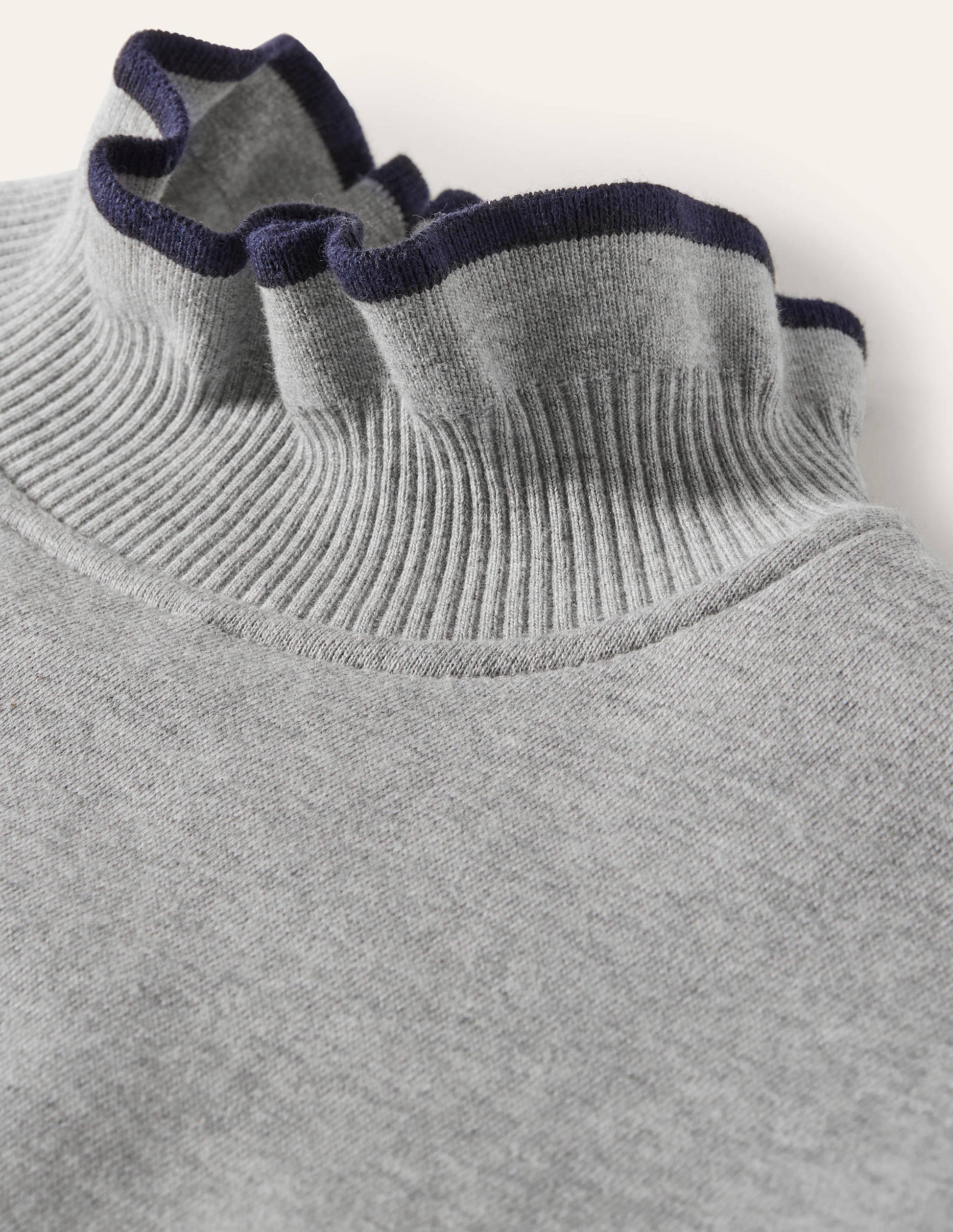 Ruffle Detail Sweatshirt-Grey Marl-6
