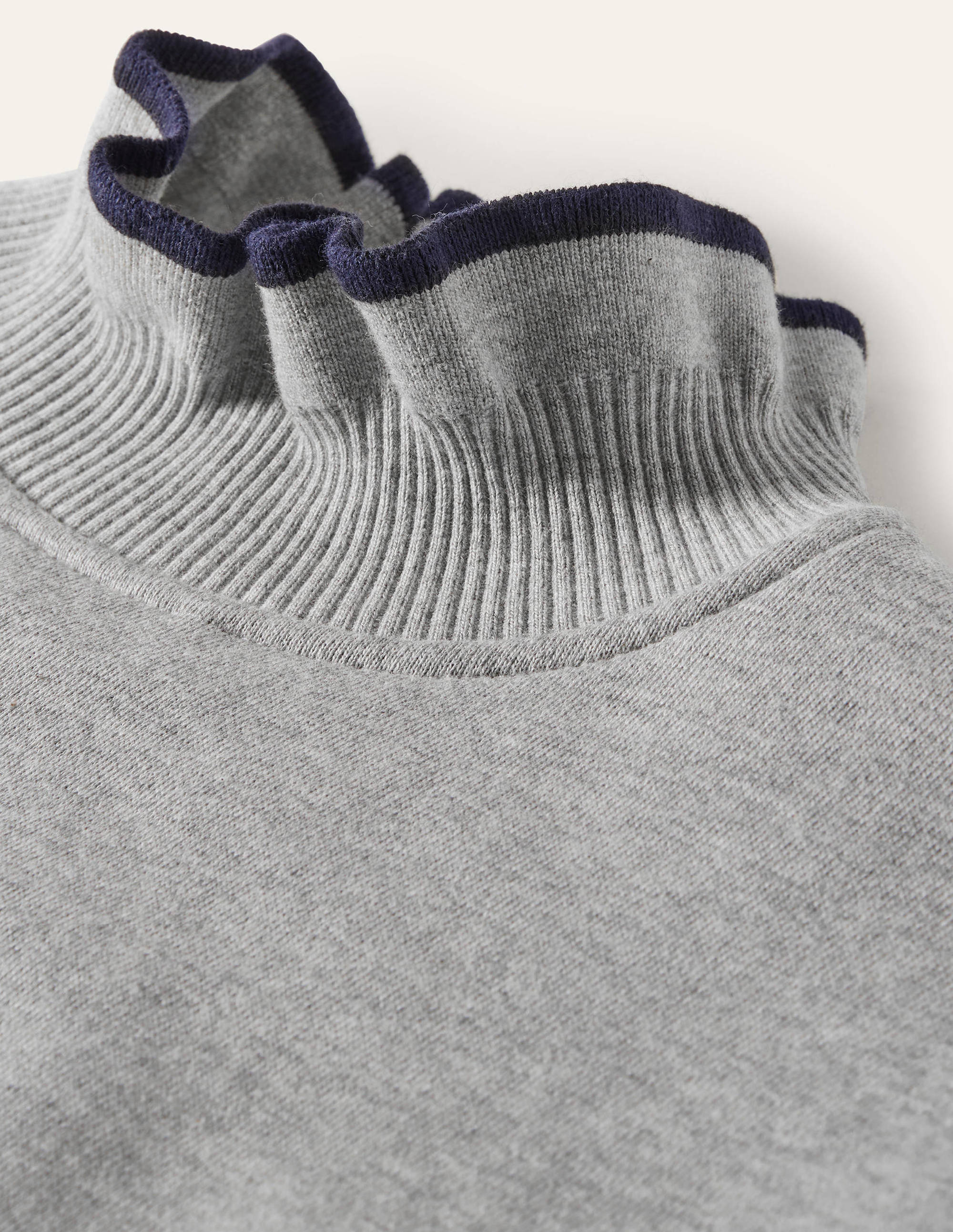 Ruffle Detail Sweatshirt-Grey Marl - Image 6