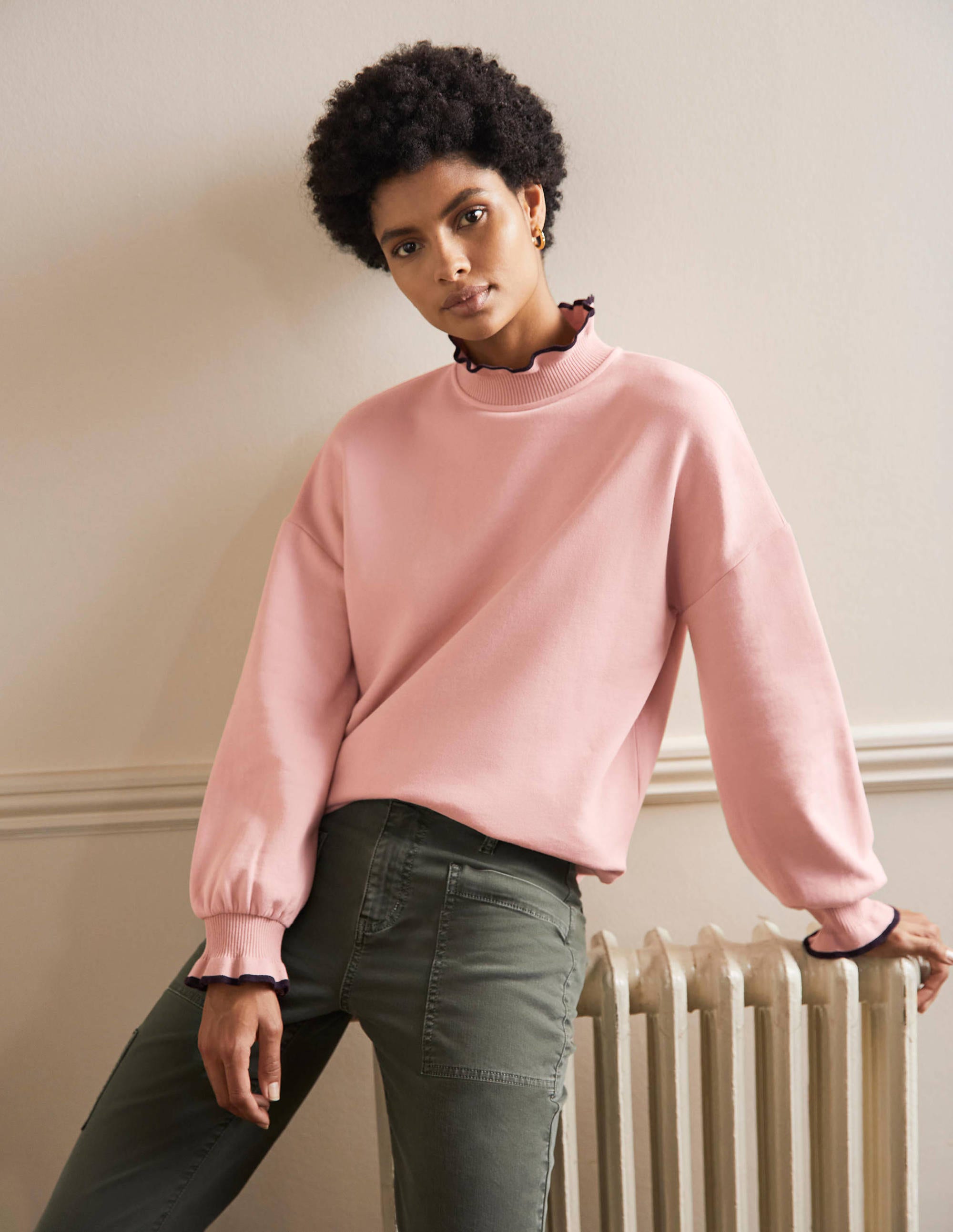 Ruffle Detail Sweatshirt-Milkshake - Image 5