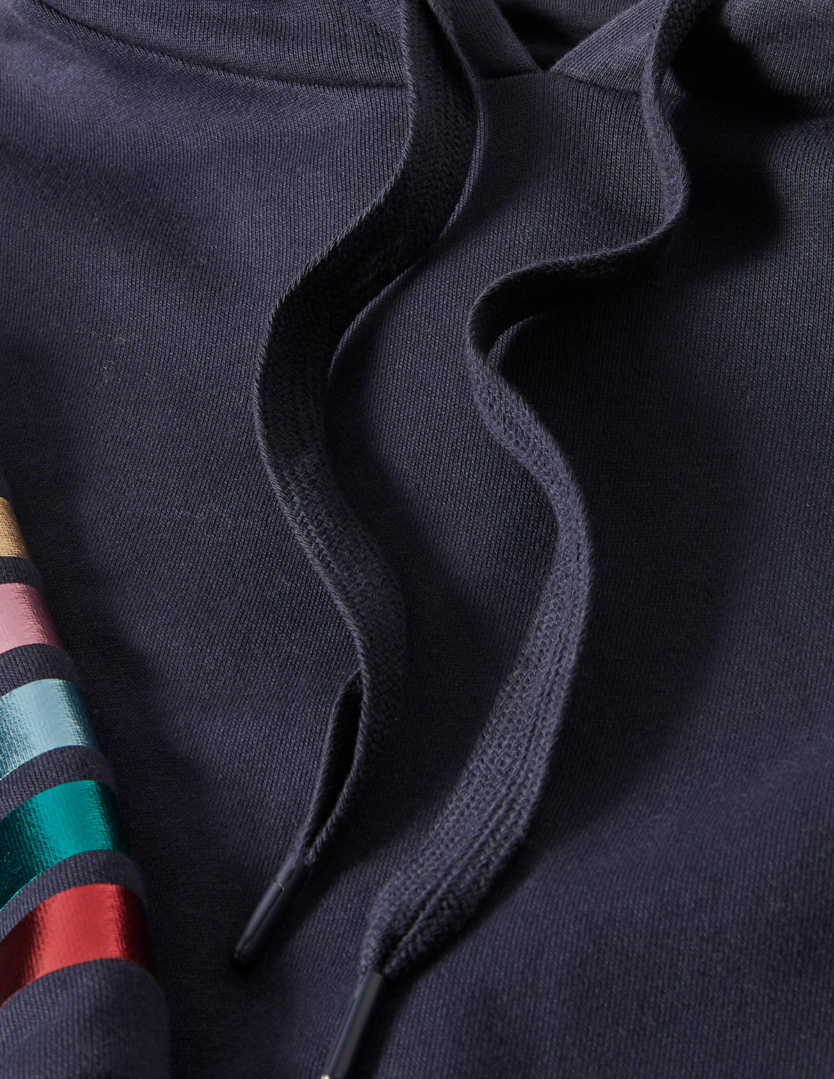 Oversized Hoodie-Navy Rainbow Foil Cuff - Image 6