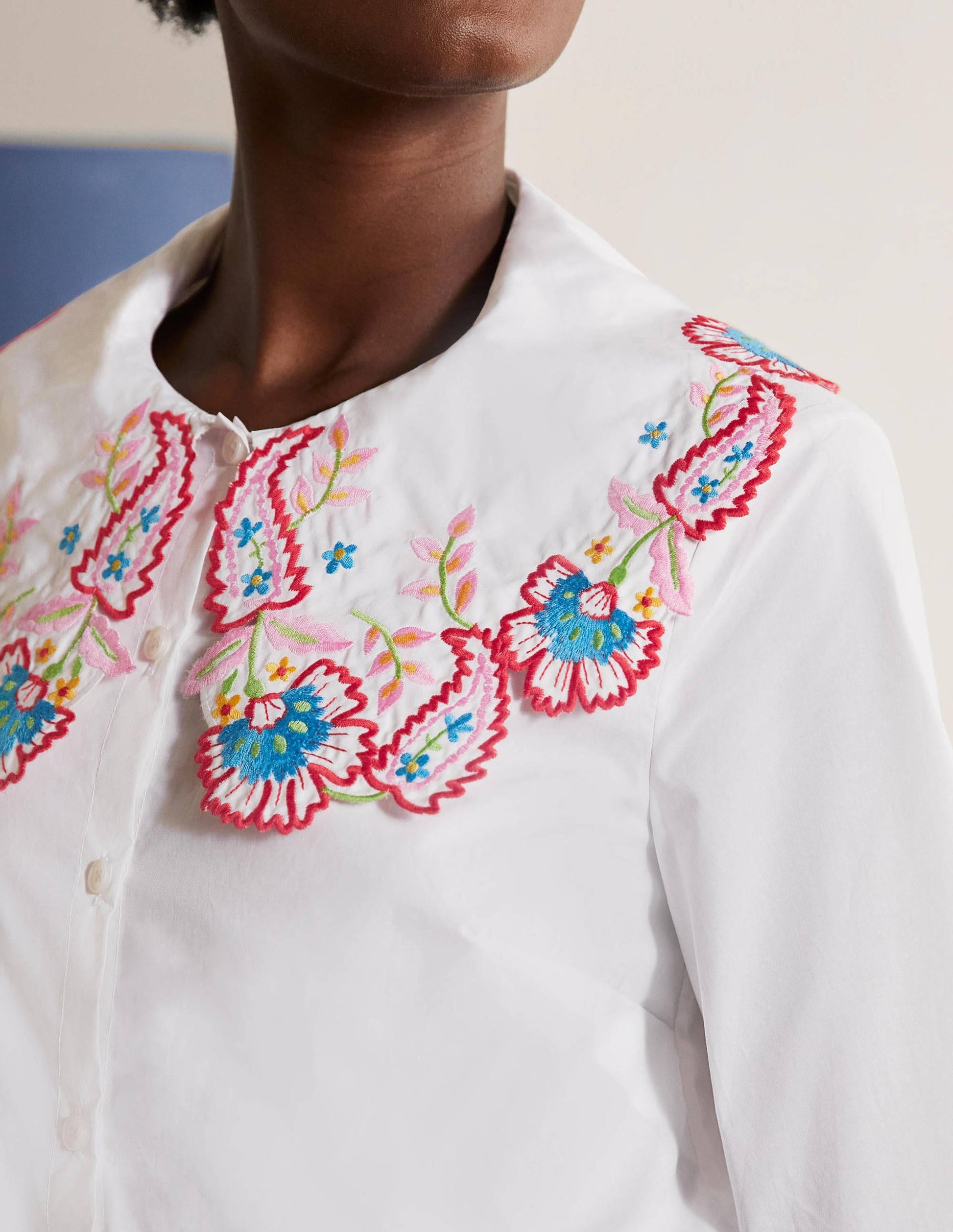 Antonia Embroidered Shirt-White-1
