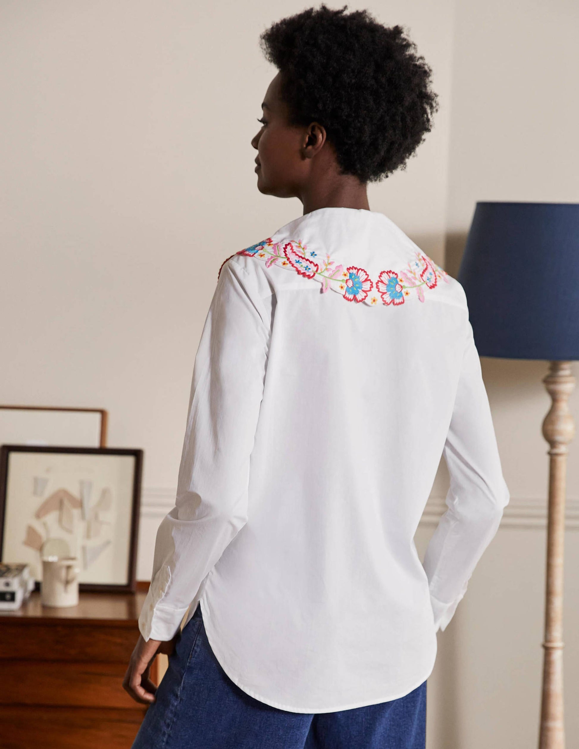 Antonia Embroidered Shirt-White-2