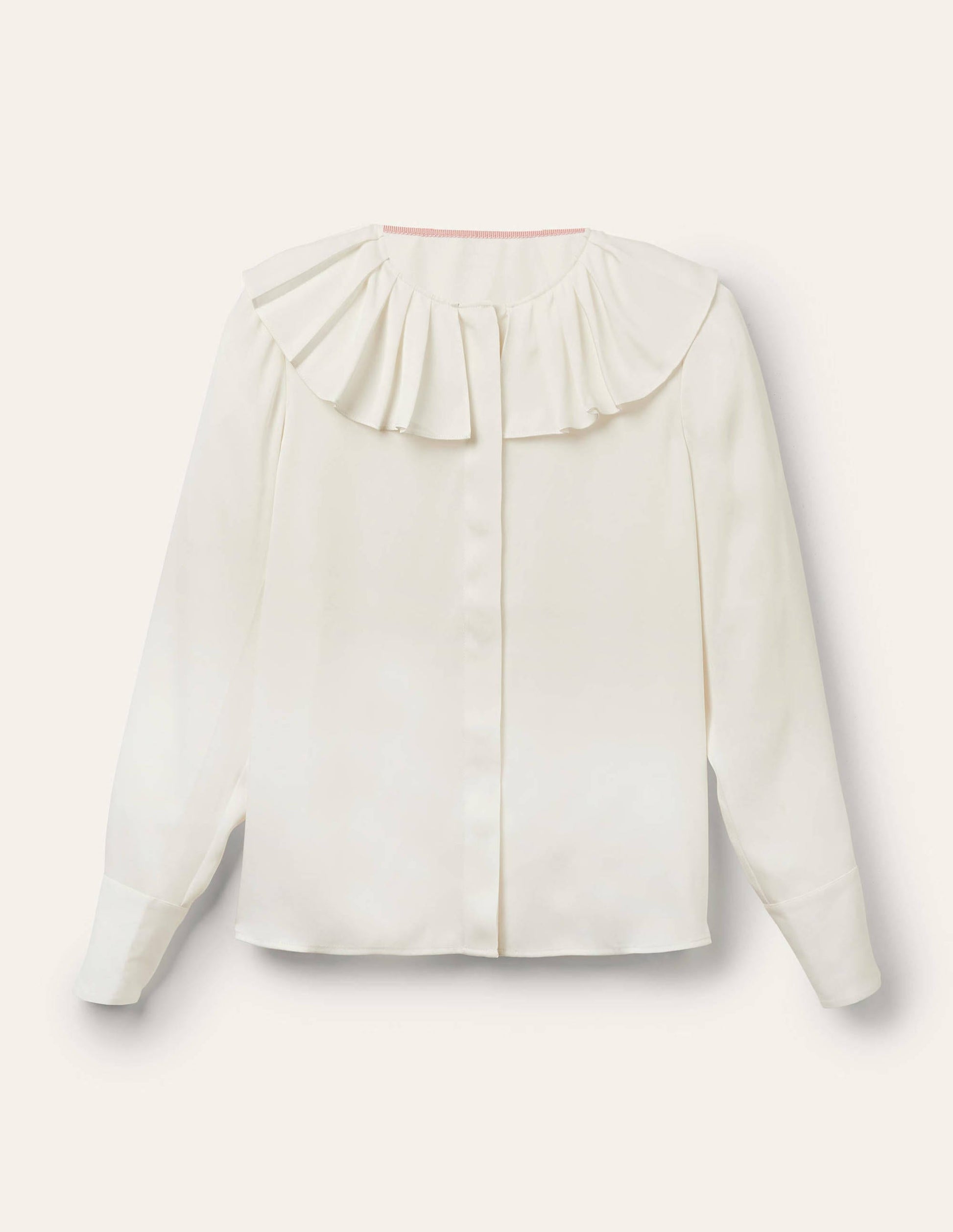 Pleated Collar Boxy Top-Ivory-5