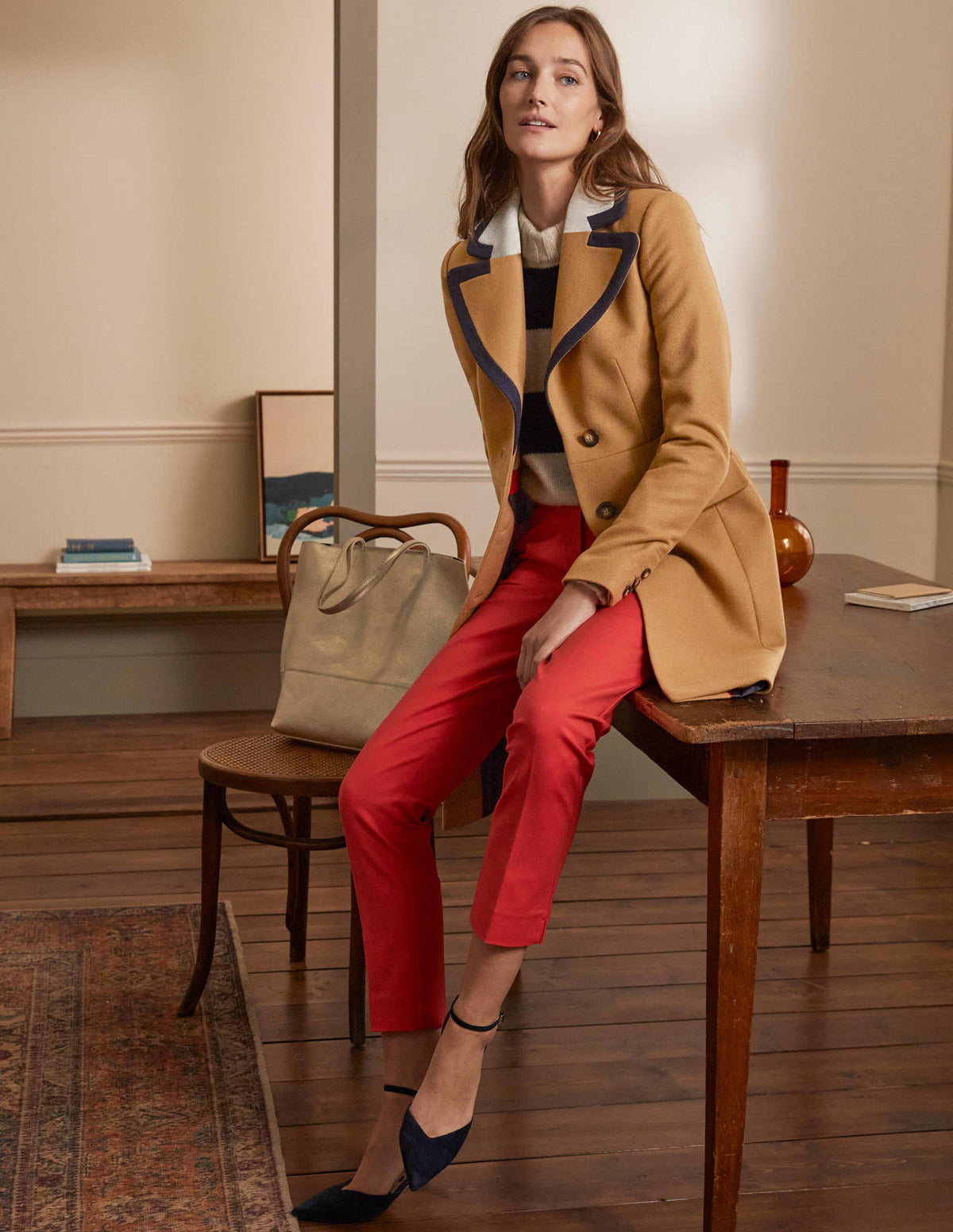 Wool Blend Tailored Coat-Ground Ginger-6