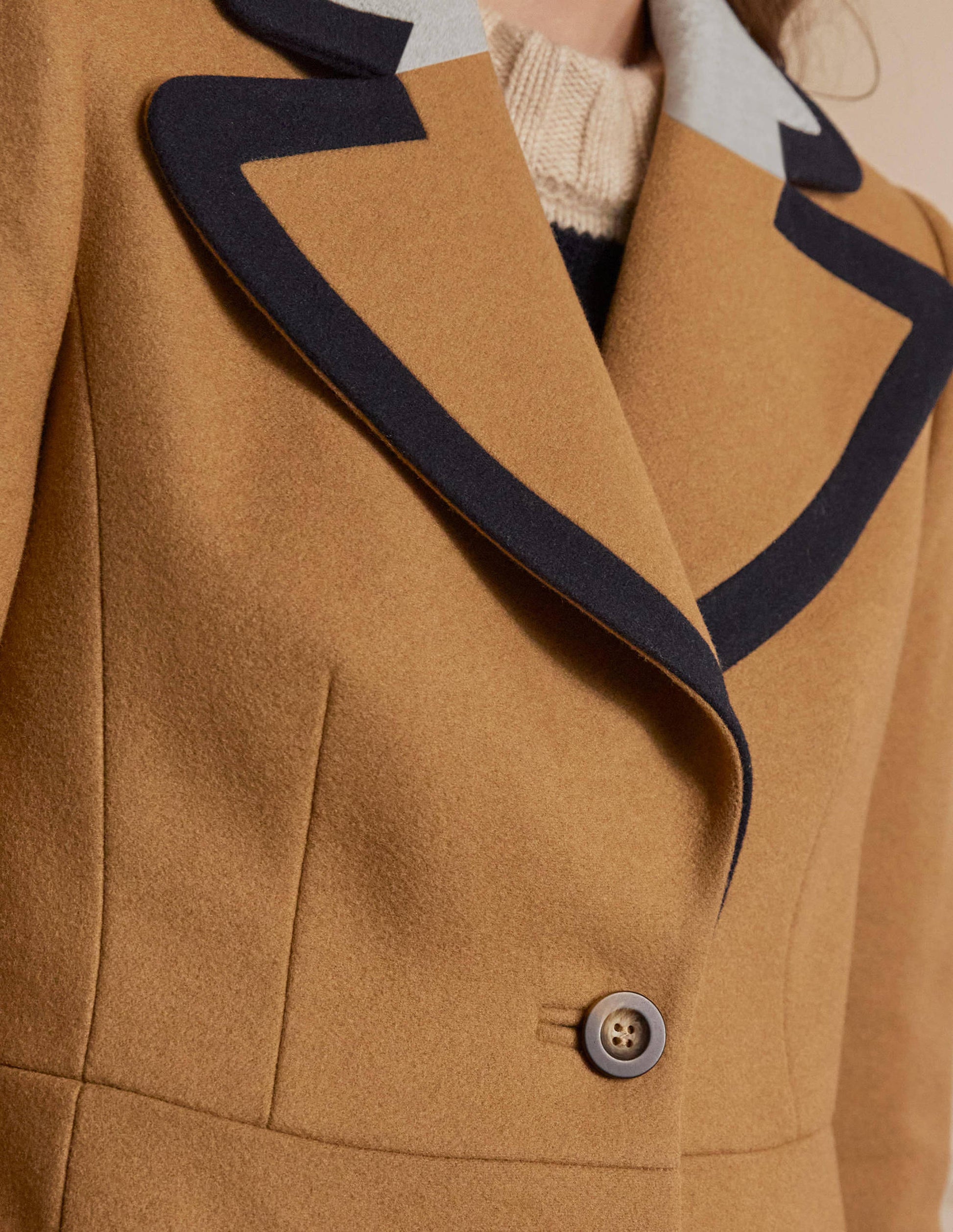 Wool Blend Tailored Coat-Ground Ginger-1