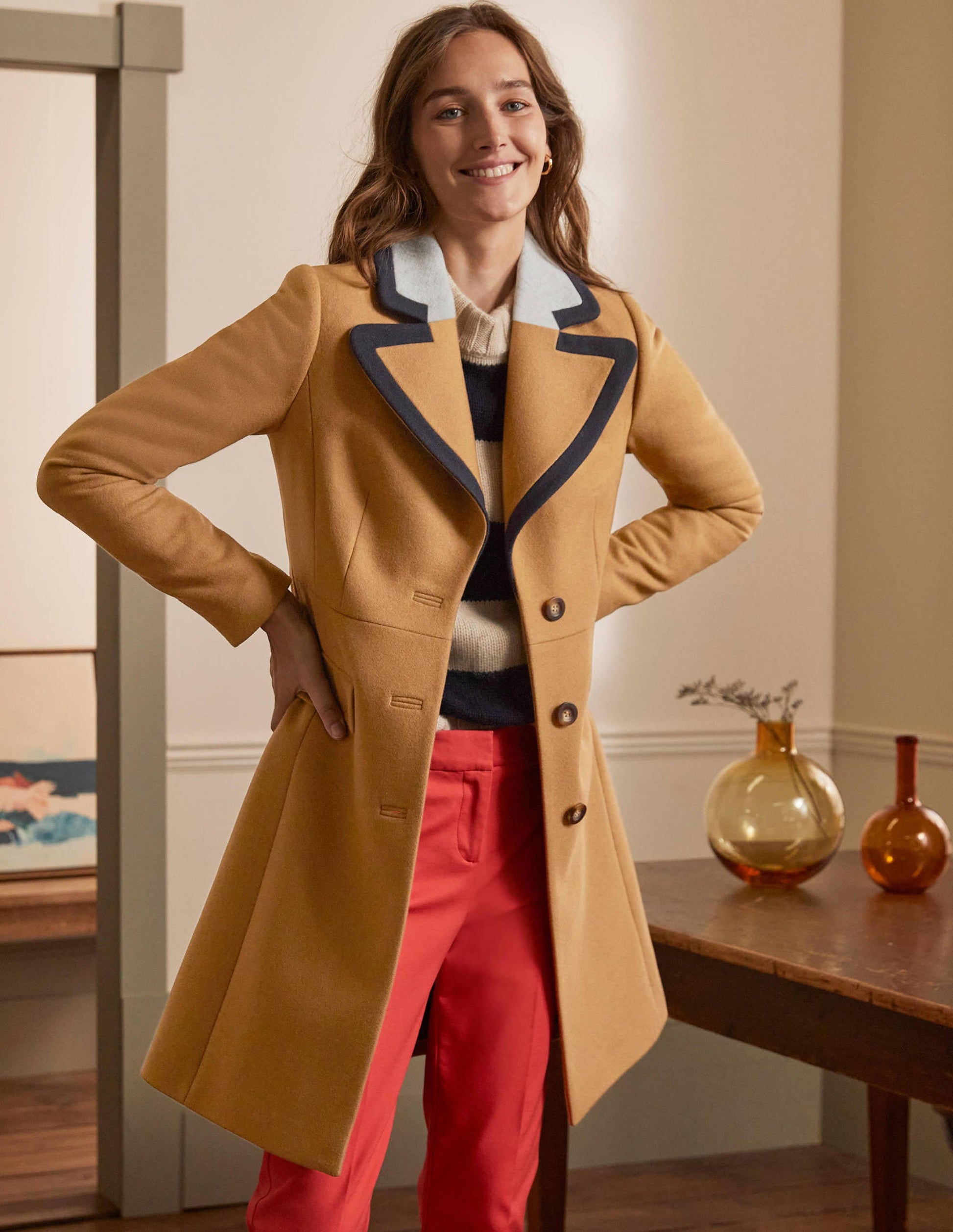 Wool Blend Tailored Coat-Ground Ginger-4
