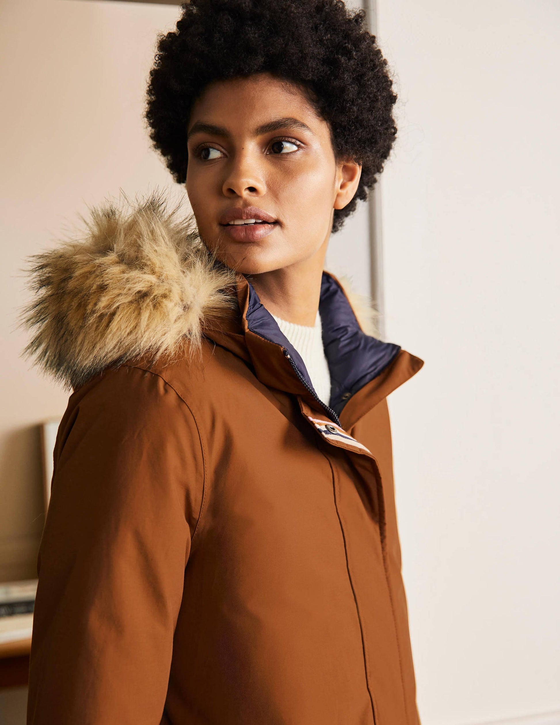 Orkney Padded Parka Coat-Ginger-1