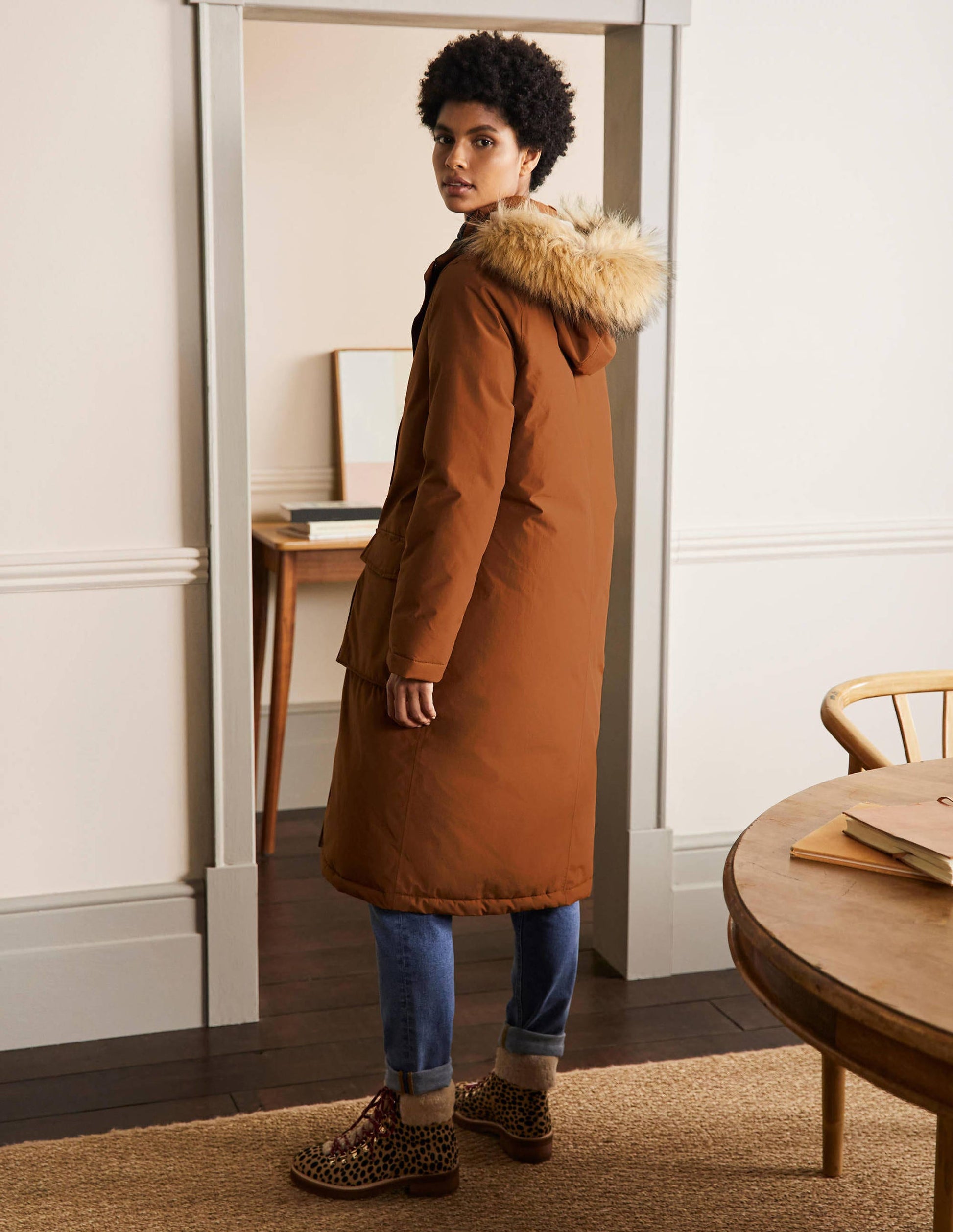 Orkney Padded Parka Coat-Ginger-2