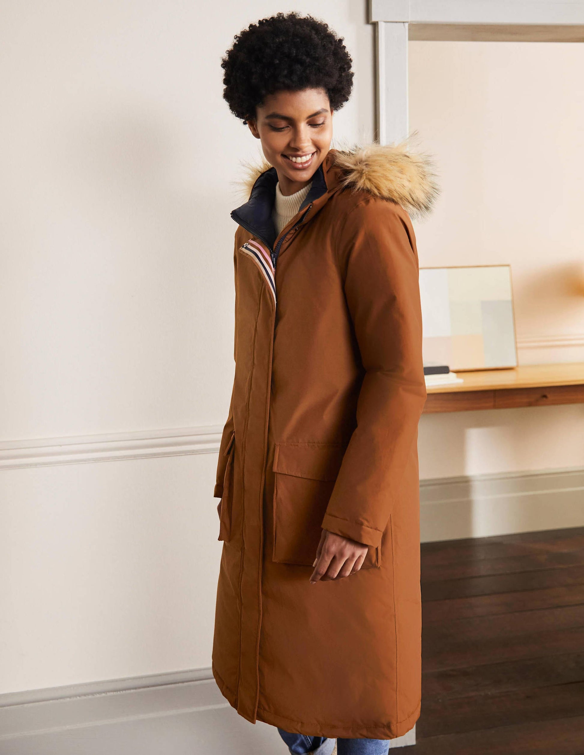 Orkney Padded Parka Coat-Ginger-3