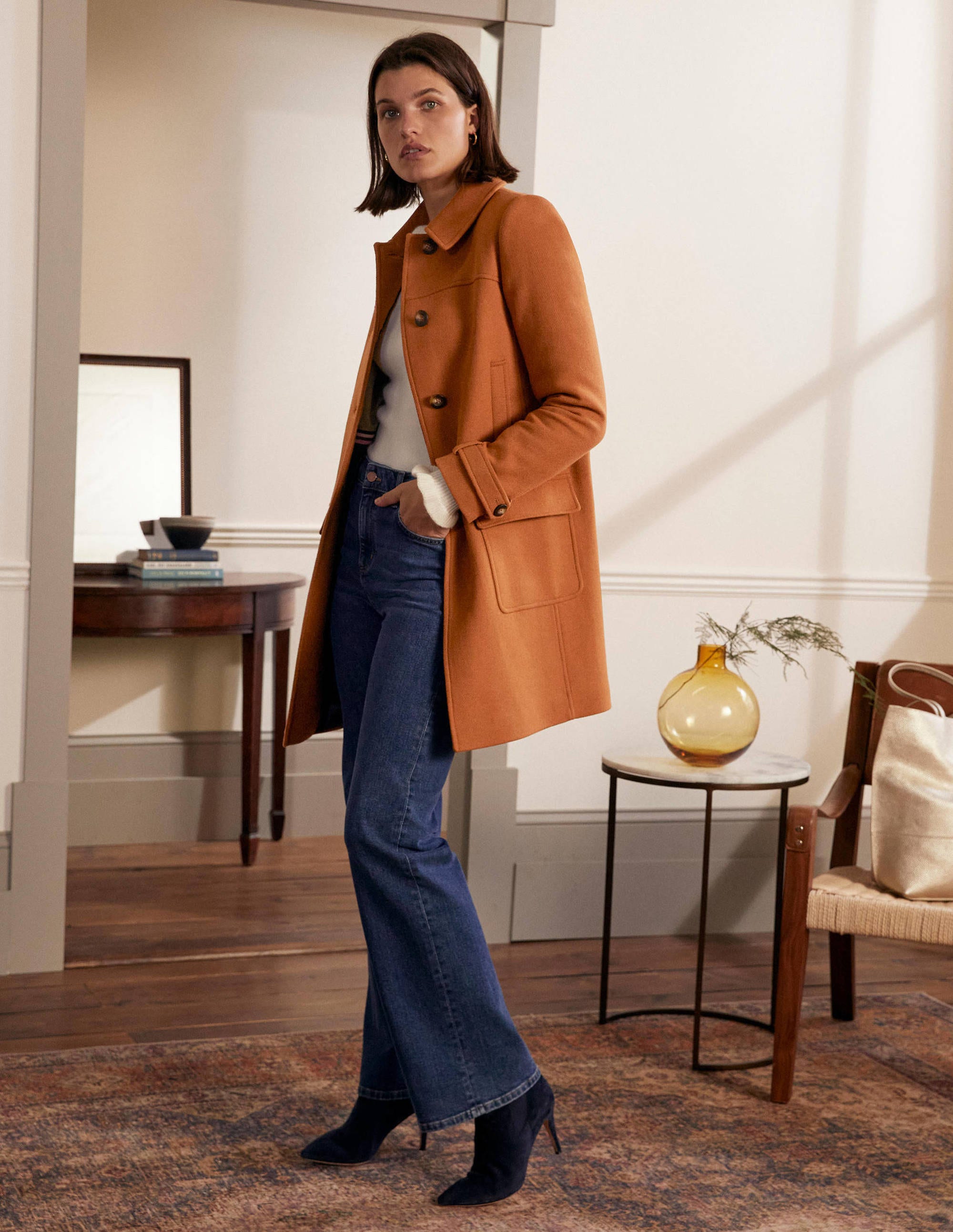 Durham Wool Blend Coat-Ochre - Image 4