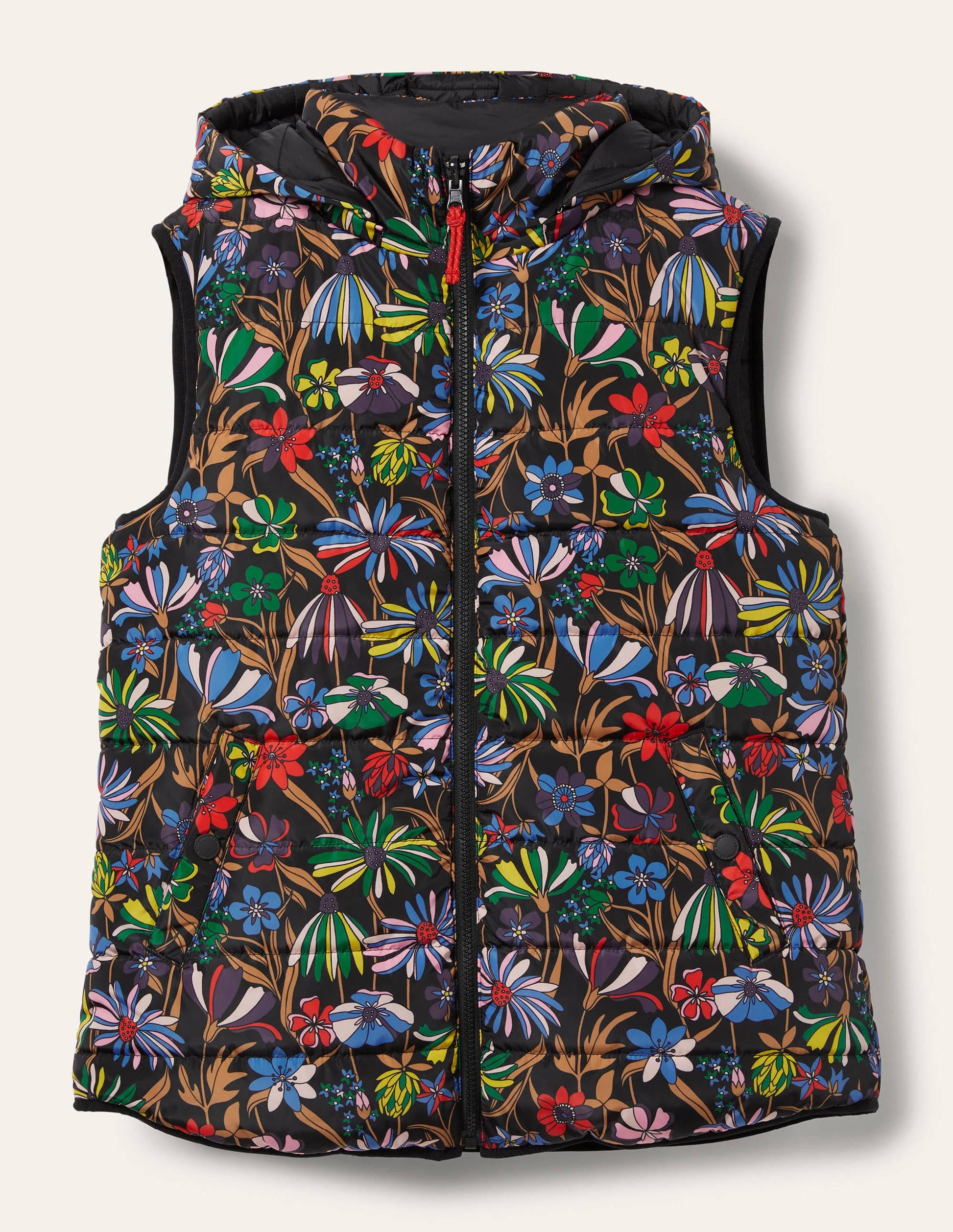 Reversible Lightweight Gilet-Black, Wild Dandelion-8