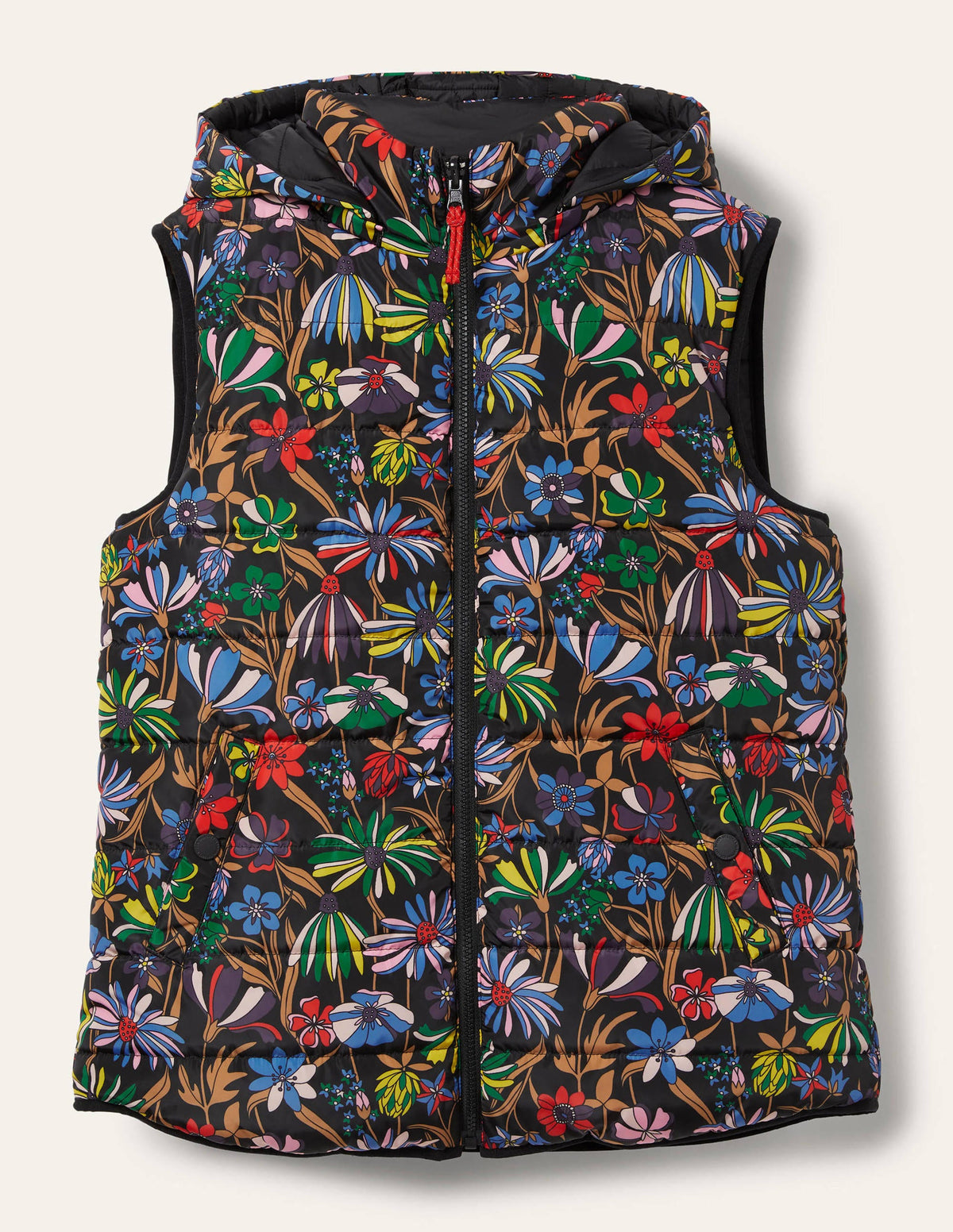 Reversible Lightweight Gilet-Black, Wild Dandelion - Image 8