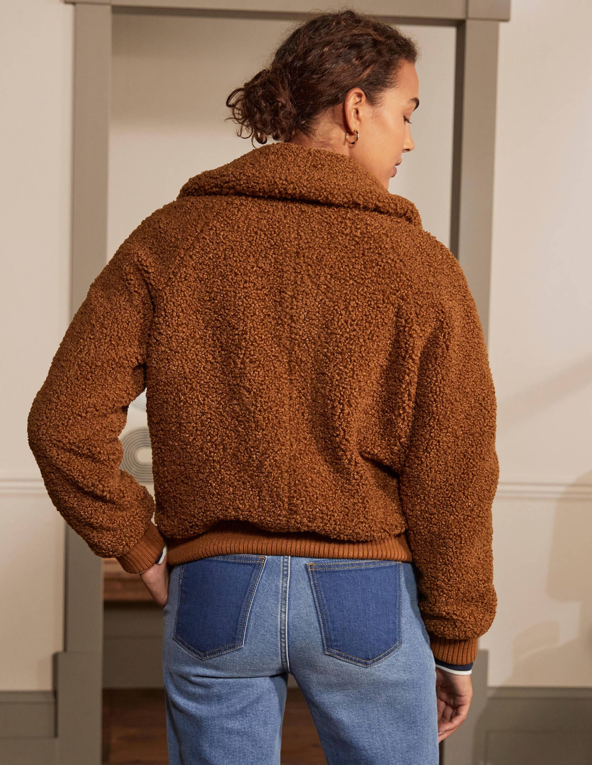 Teddy Bomber Jacket-Ginger - Image 2