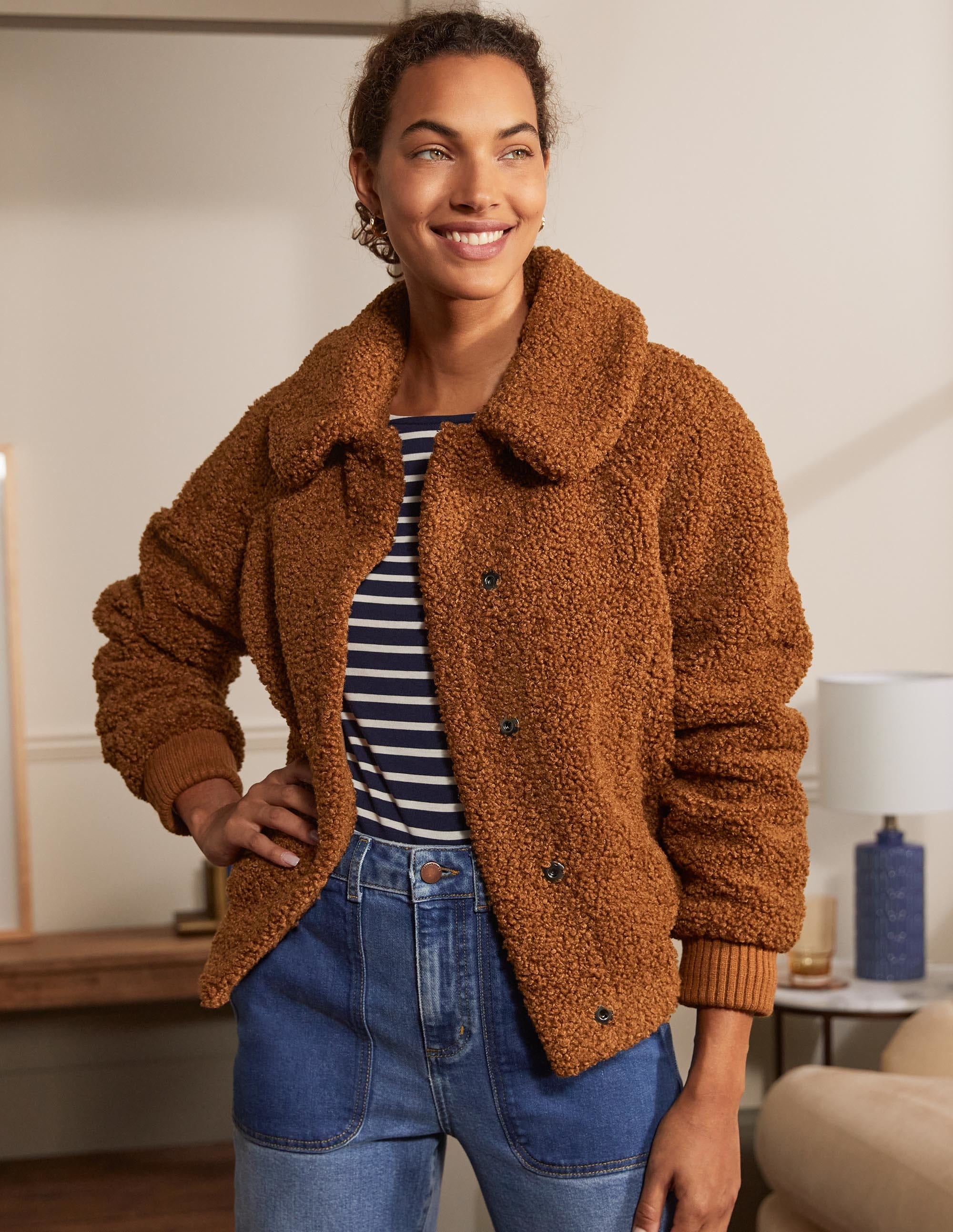 Teddy Bomber Jacket-Ginger - Image 3