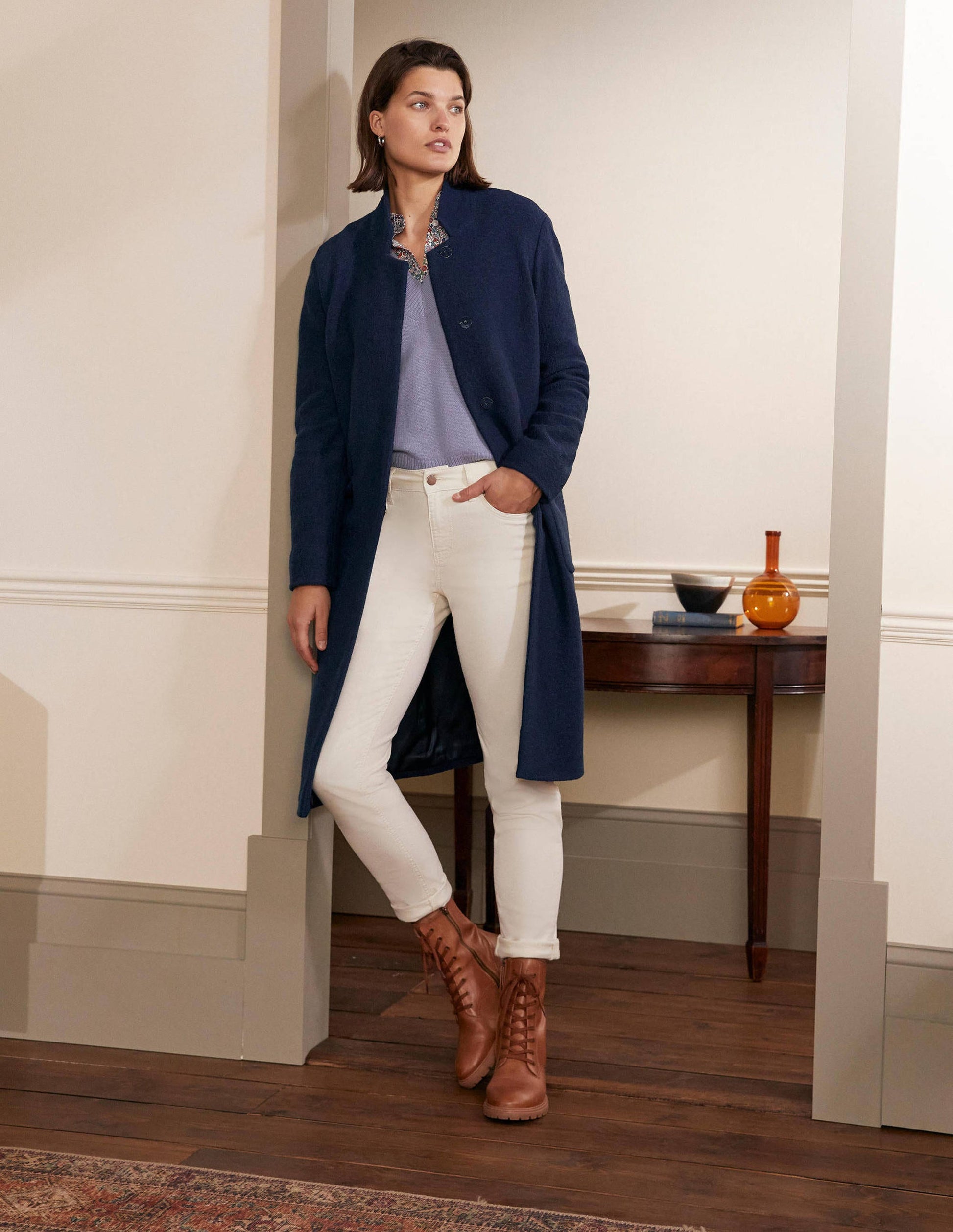 Chiltern Wool Blend Coat-Navy-4