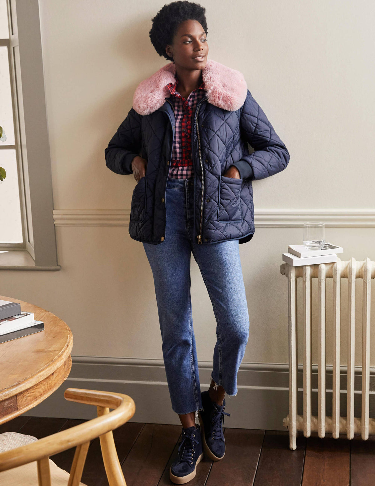 Hollie Quilted Jacket-Navy-3