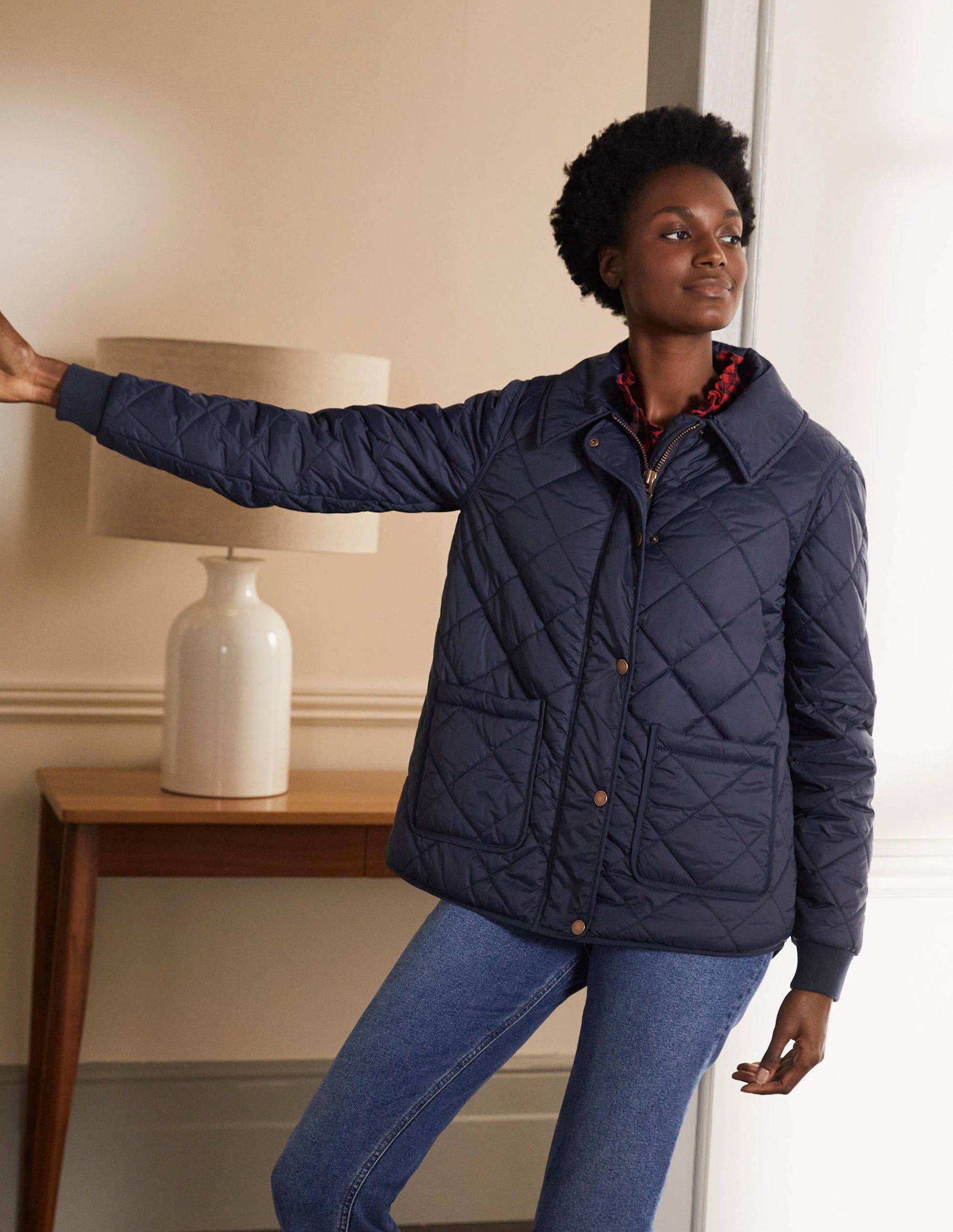Hollie Quilted Jacket-Navy-4