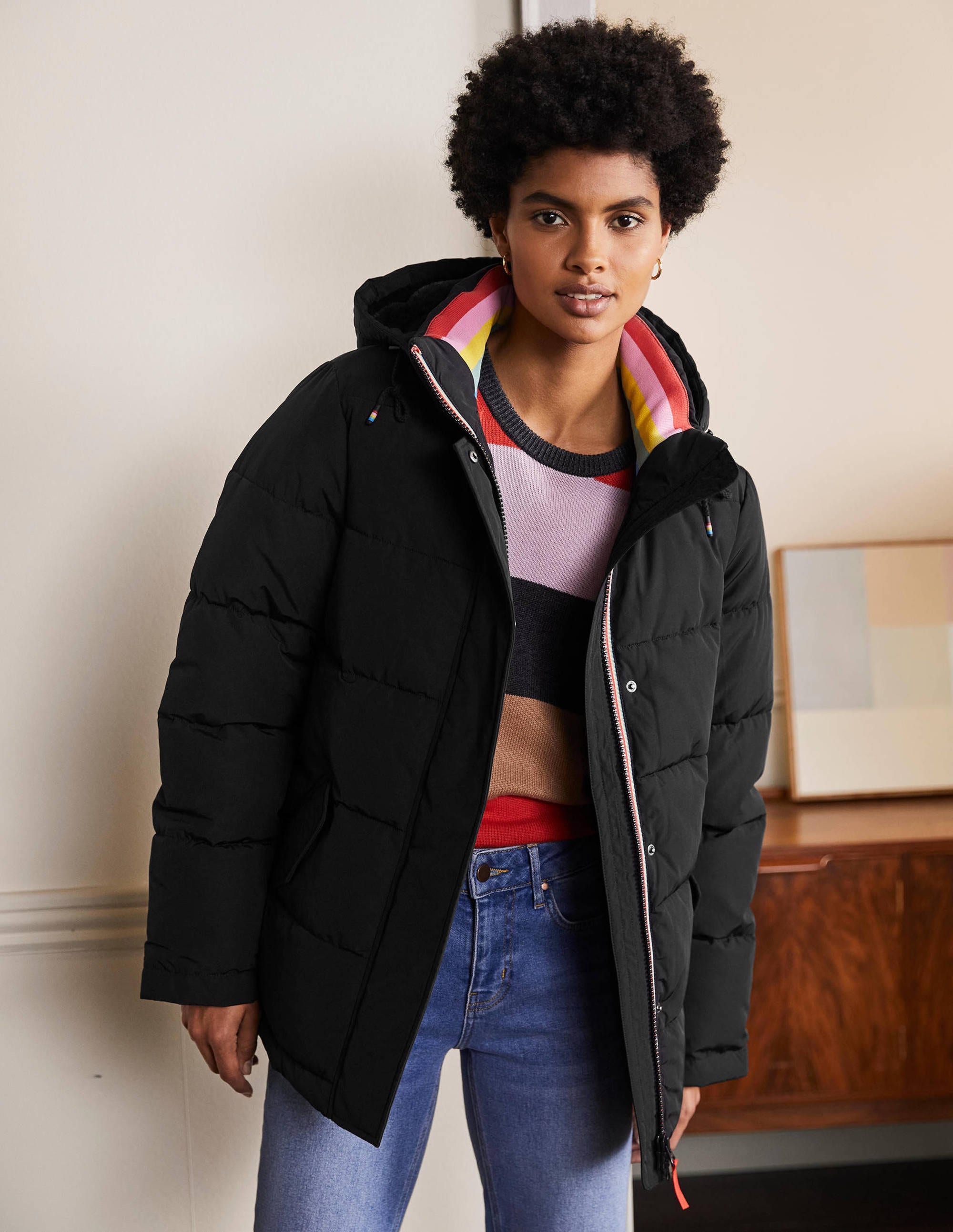 Brecon Puffer Coat-Black - Image 1