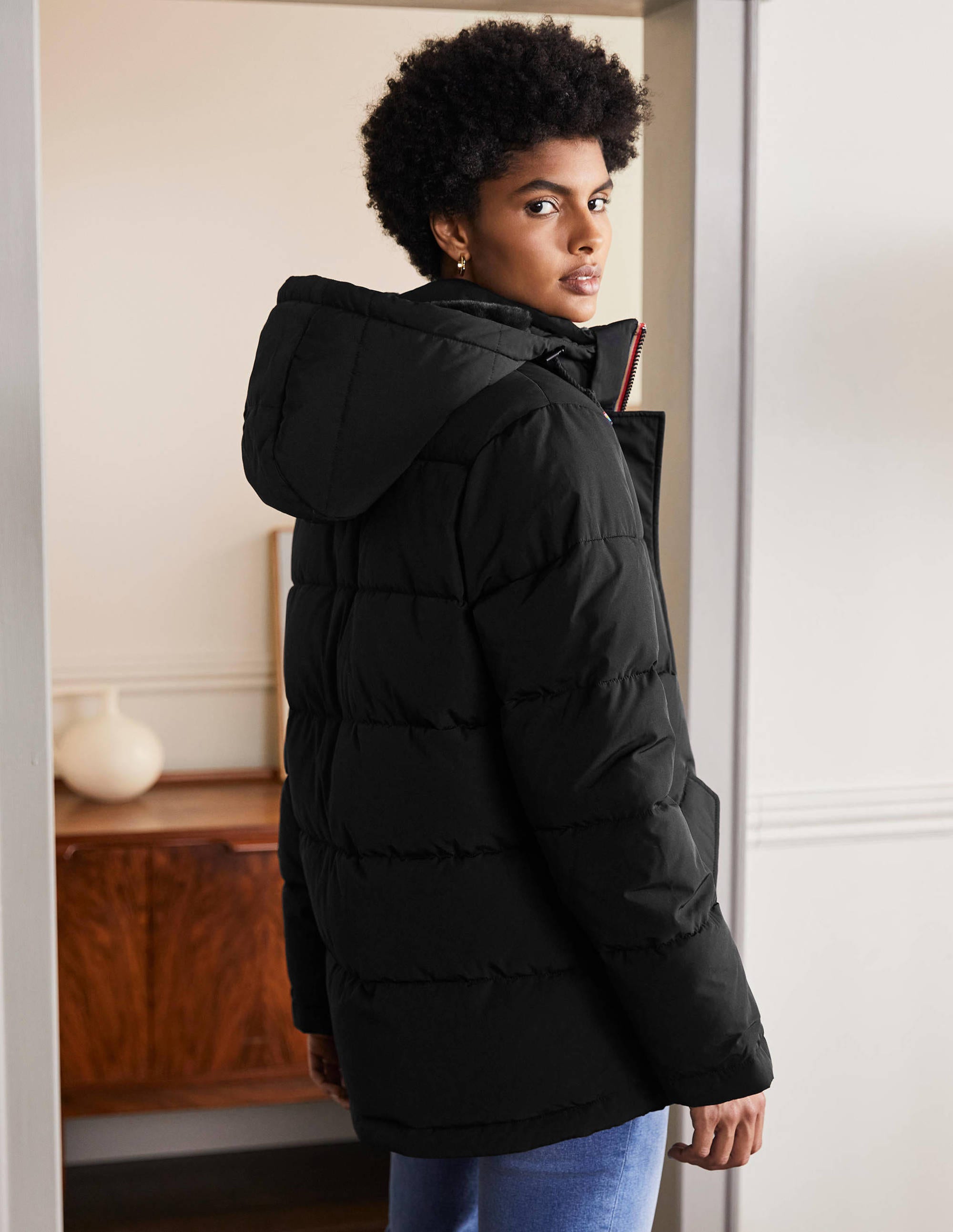 Brecon Puffer Coat-Black - Image 3