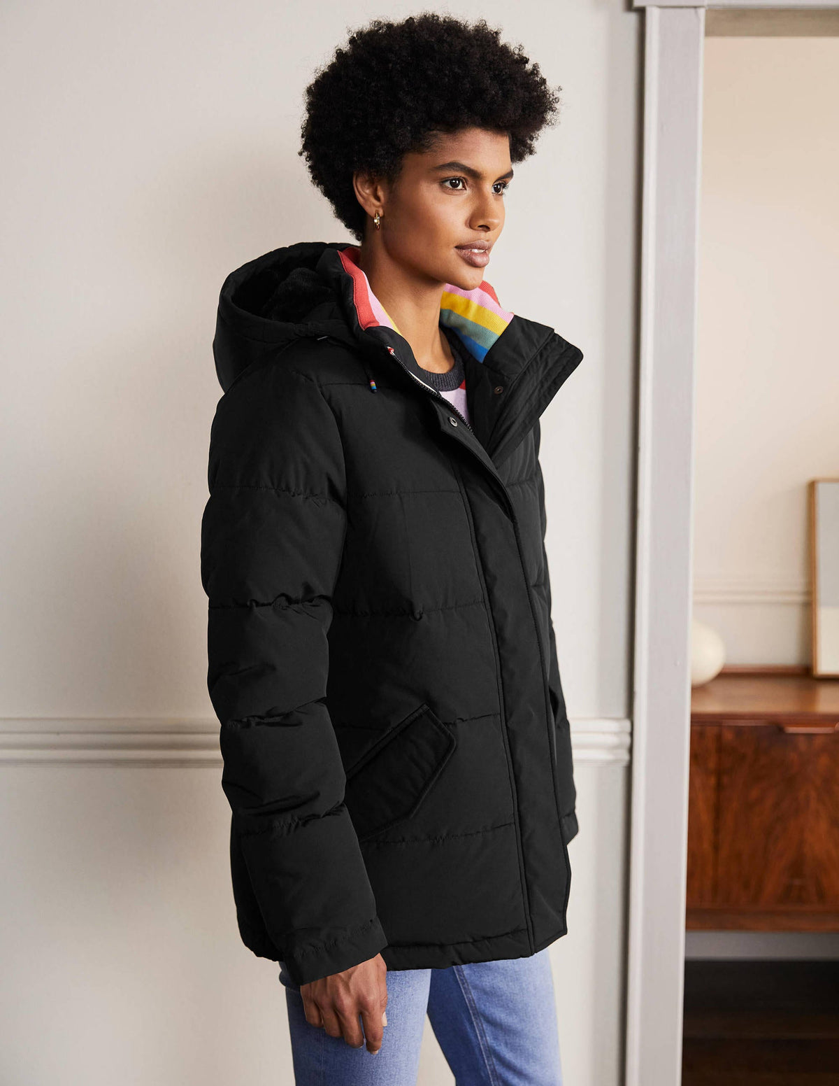 Brecon Puffer Coat-Black - Image 5