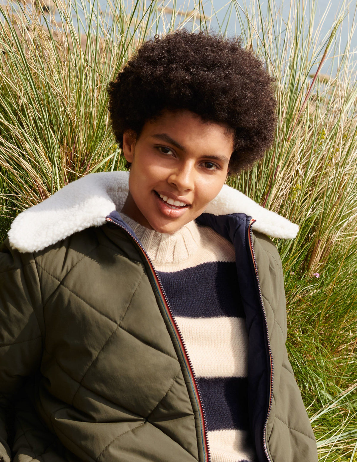 Reversible Quilted Puffer Coat-Khaki - Image 5