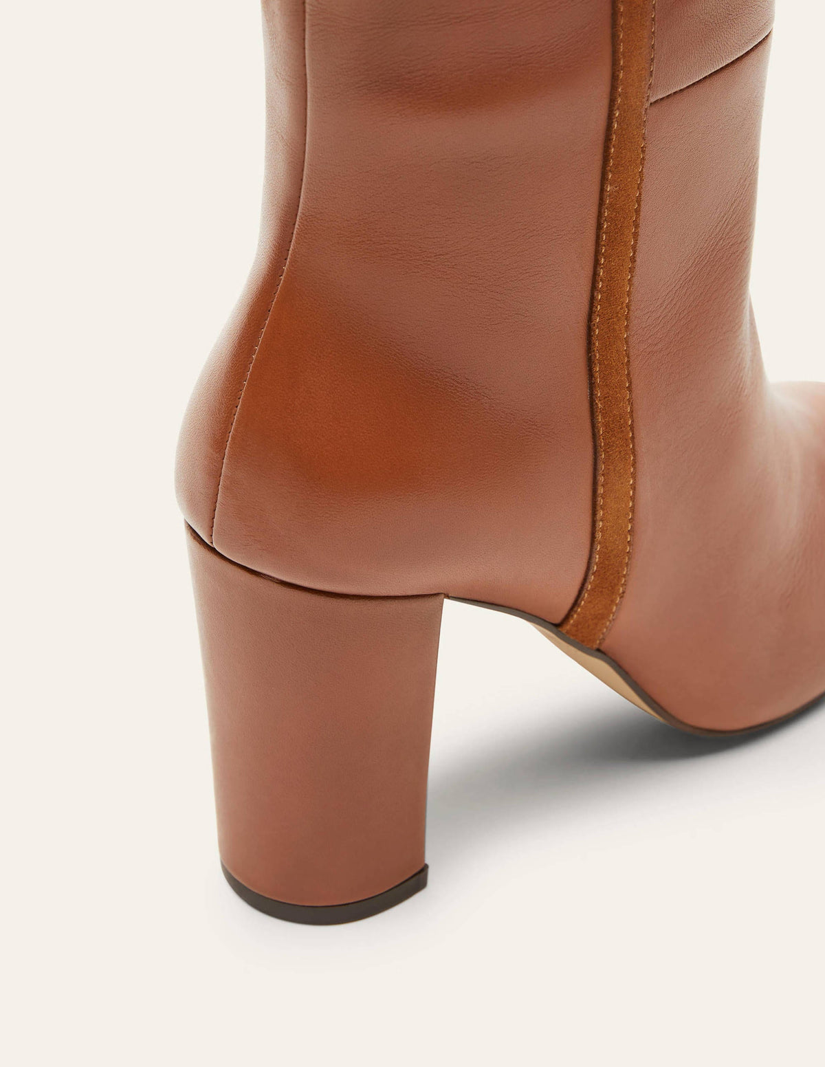 Knee High Leather Boots-Tan-3