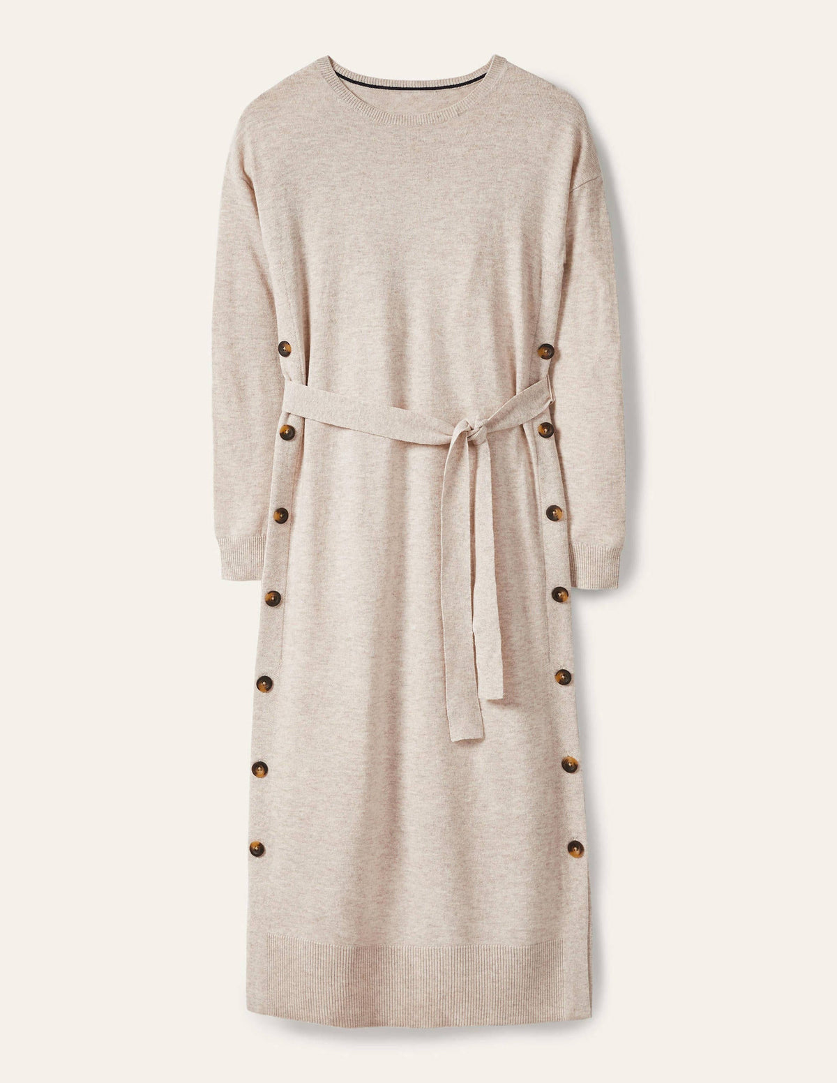 Side Button Knitted Dress-Chinchilla Melange - Image 2
