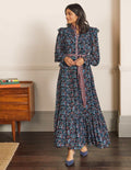 Frill Tiered Maxi Dress-Black and Red, Fantastical