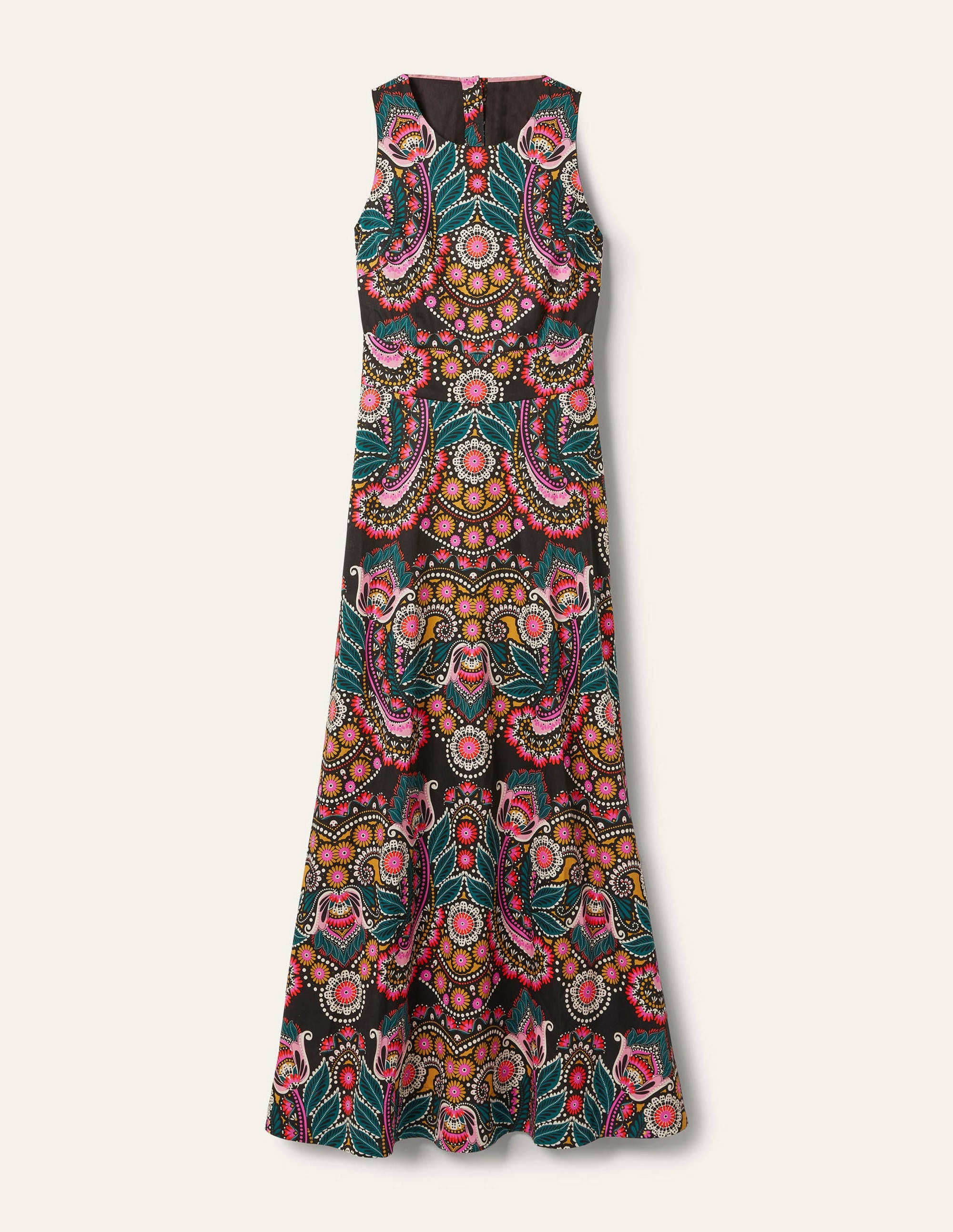 Back Detail Maxi Dress-Black, Daisy Paisley - Image 5