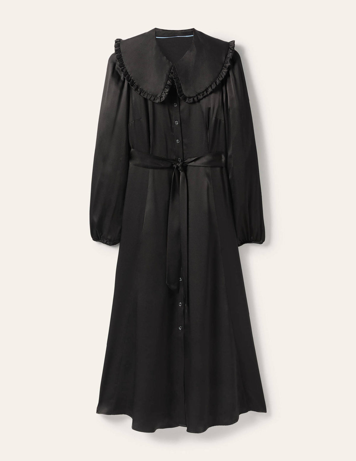 Collar Shirt Dress-Black - Image 6