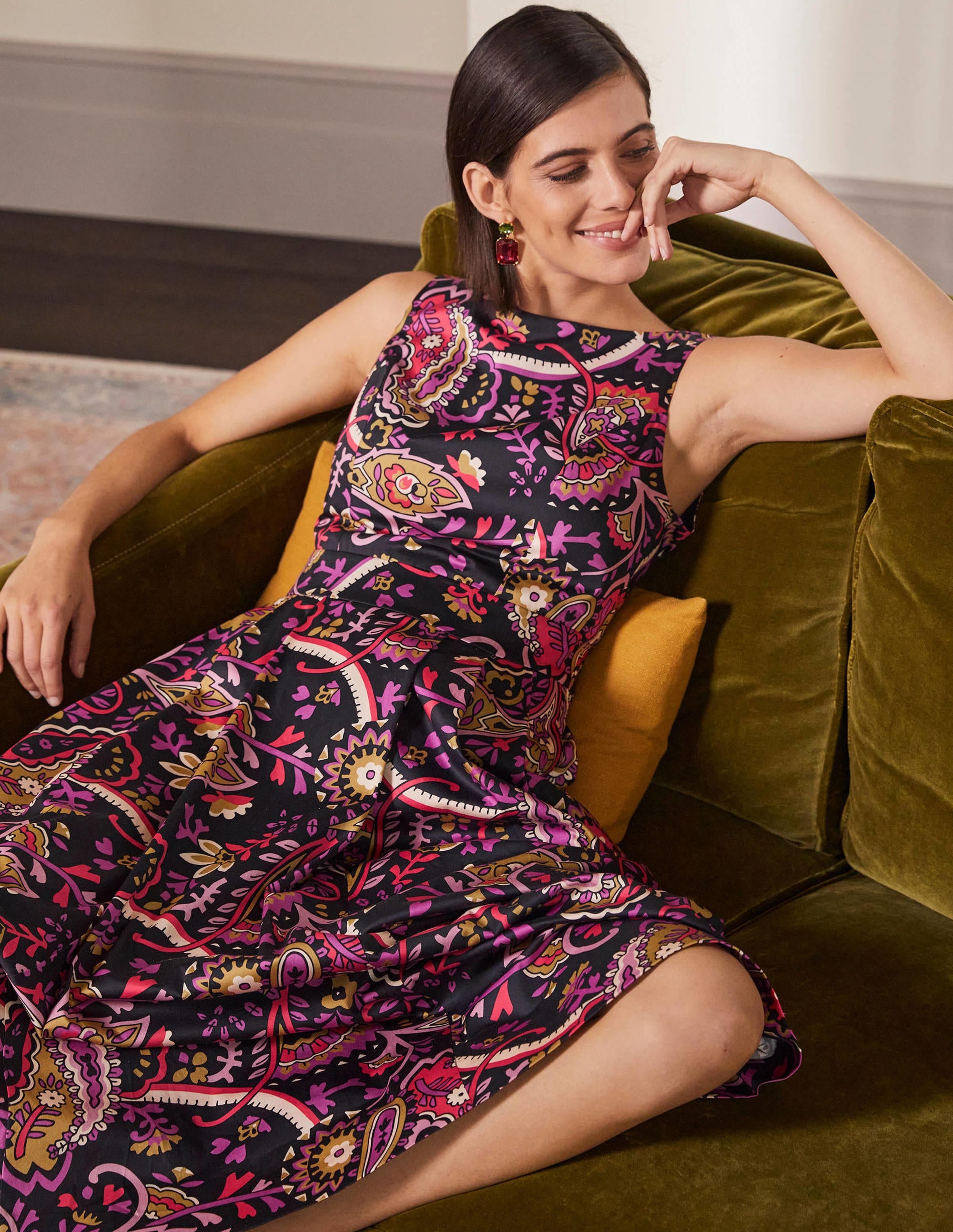 Scoop Back Fit and Flare Dress-Black,  Fantastical - Image 4