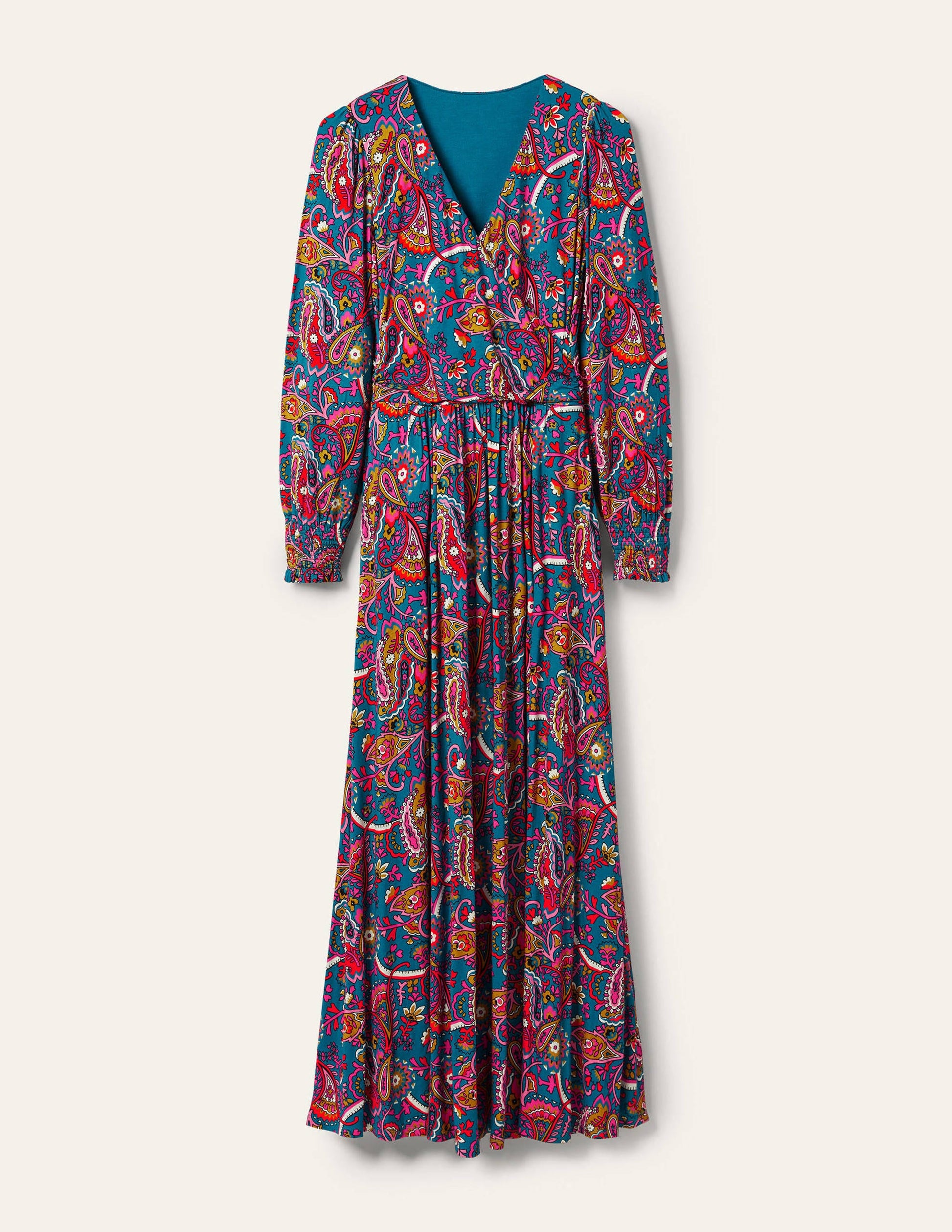 Jersey Maxi Wrap Dress-Winter Azure, Fantastical-6