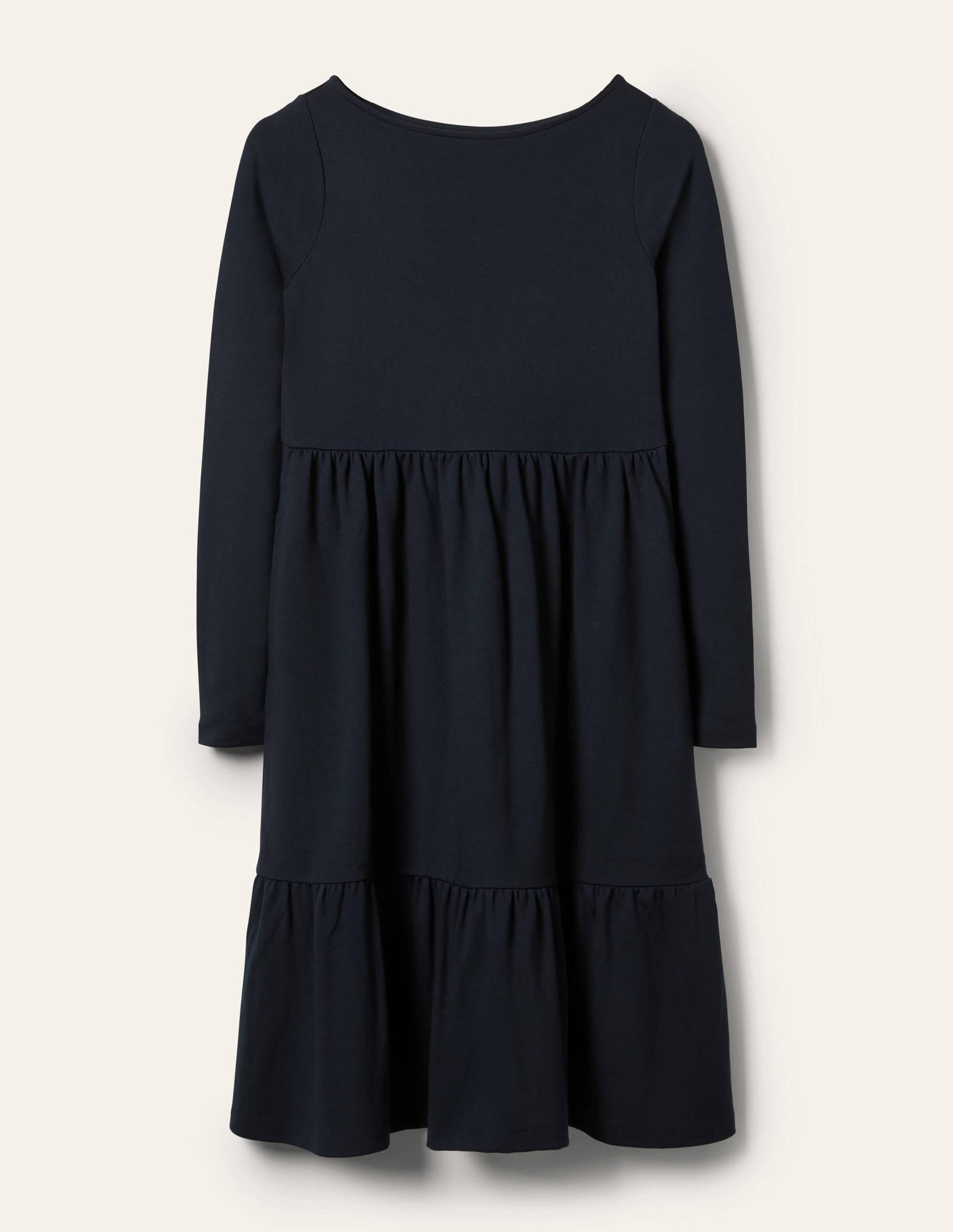 Tiered Ponte Dress-Navy - Image 5