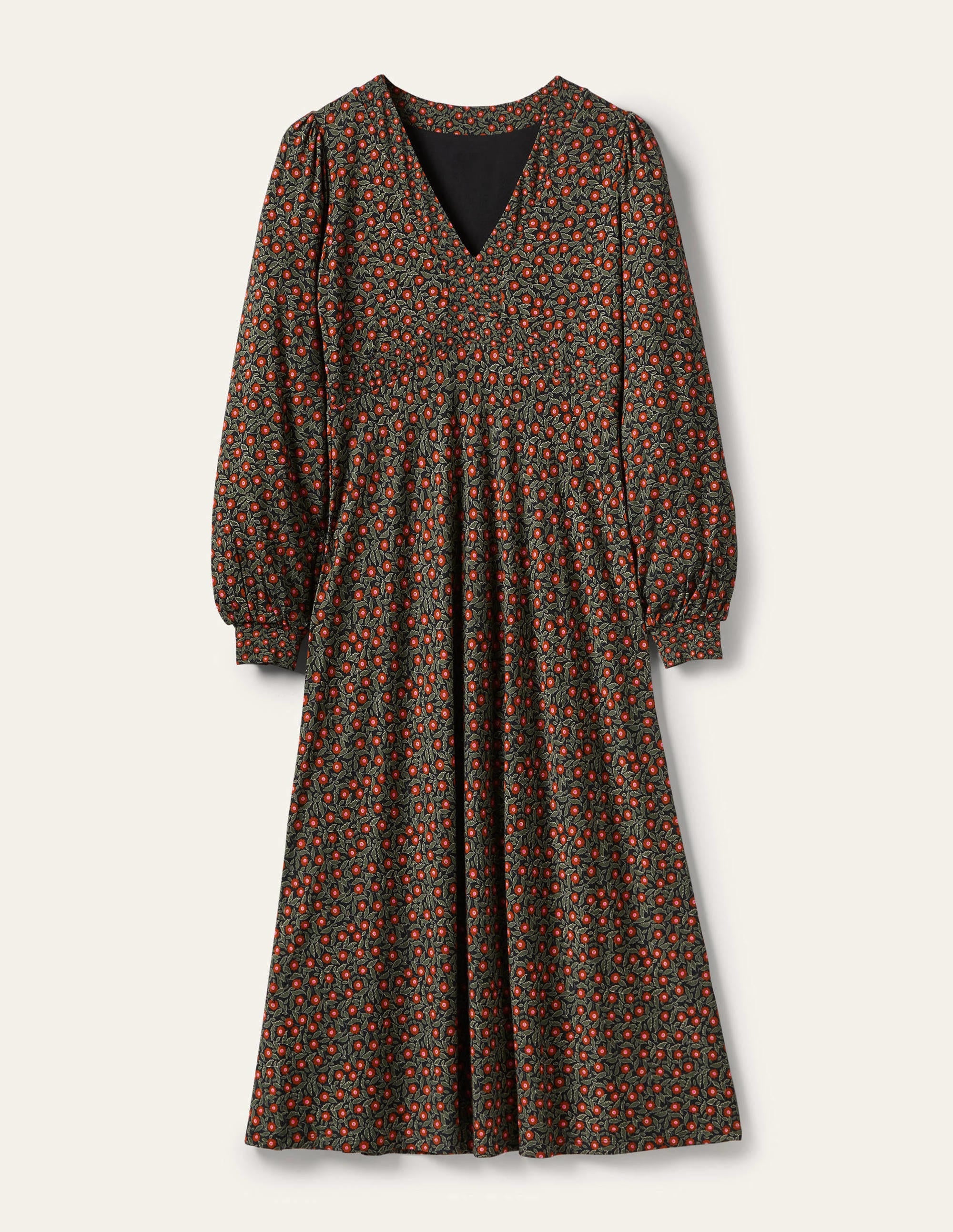 Empire Jersey Tea Dress-Marsh, Rambling Ditsy - Image 5