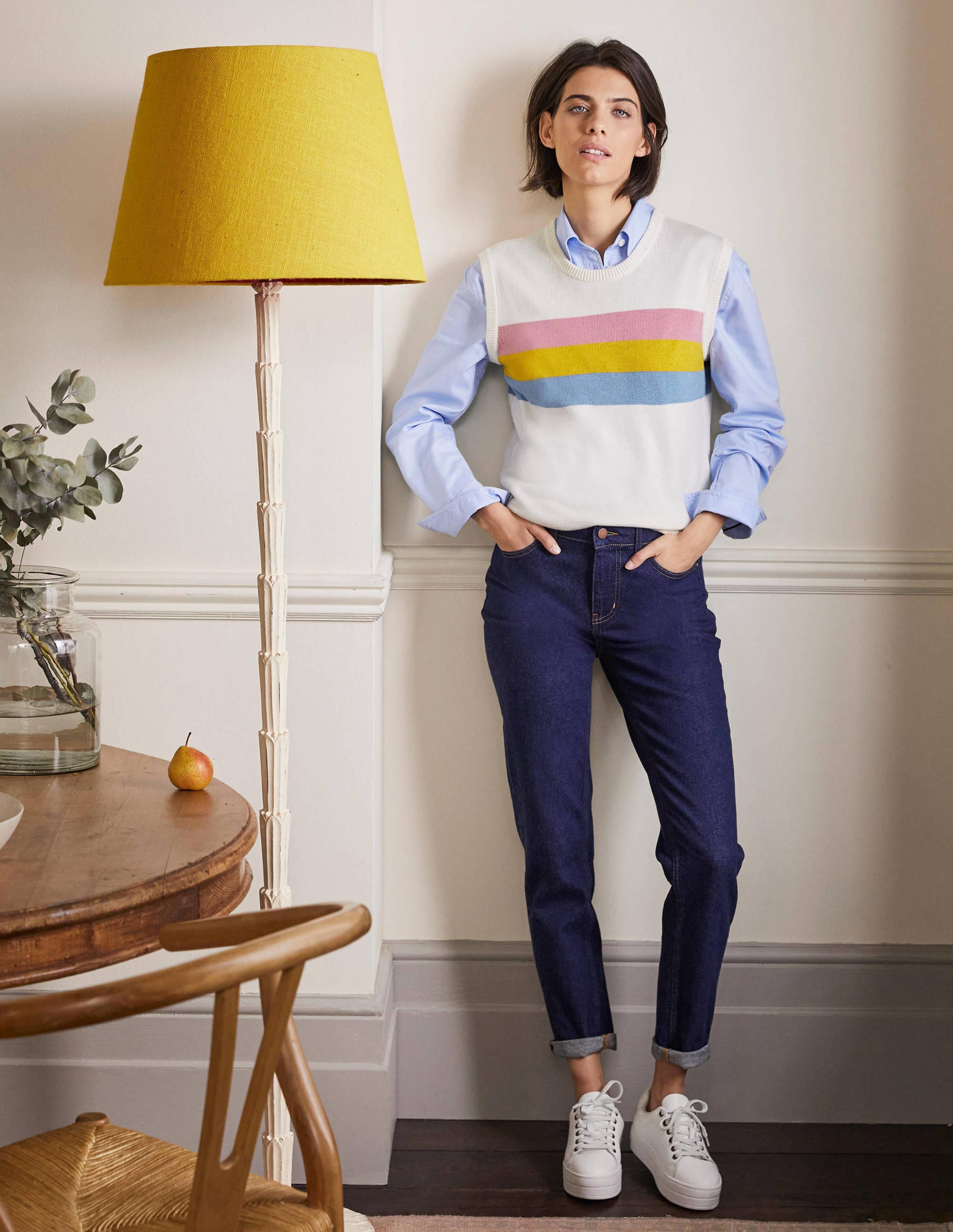 Fiona Tank-Ivory, Placement Stripe - Image 4