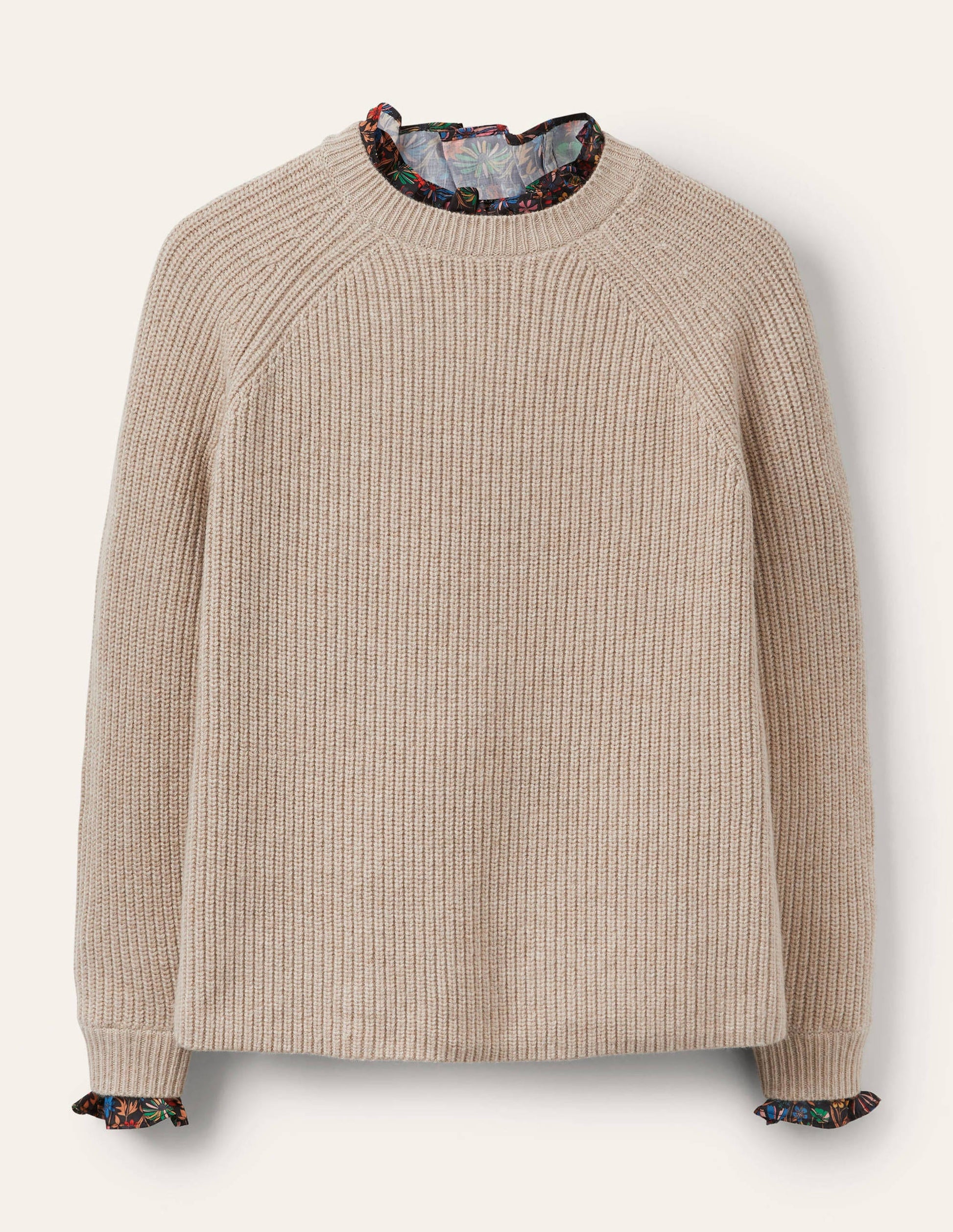 Relaxed Woven Mix Jumper-Chinchilla Melange-5