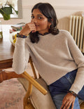 Relaxed Woven Mix Jumper-Chinchilla Melange