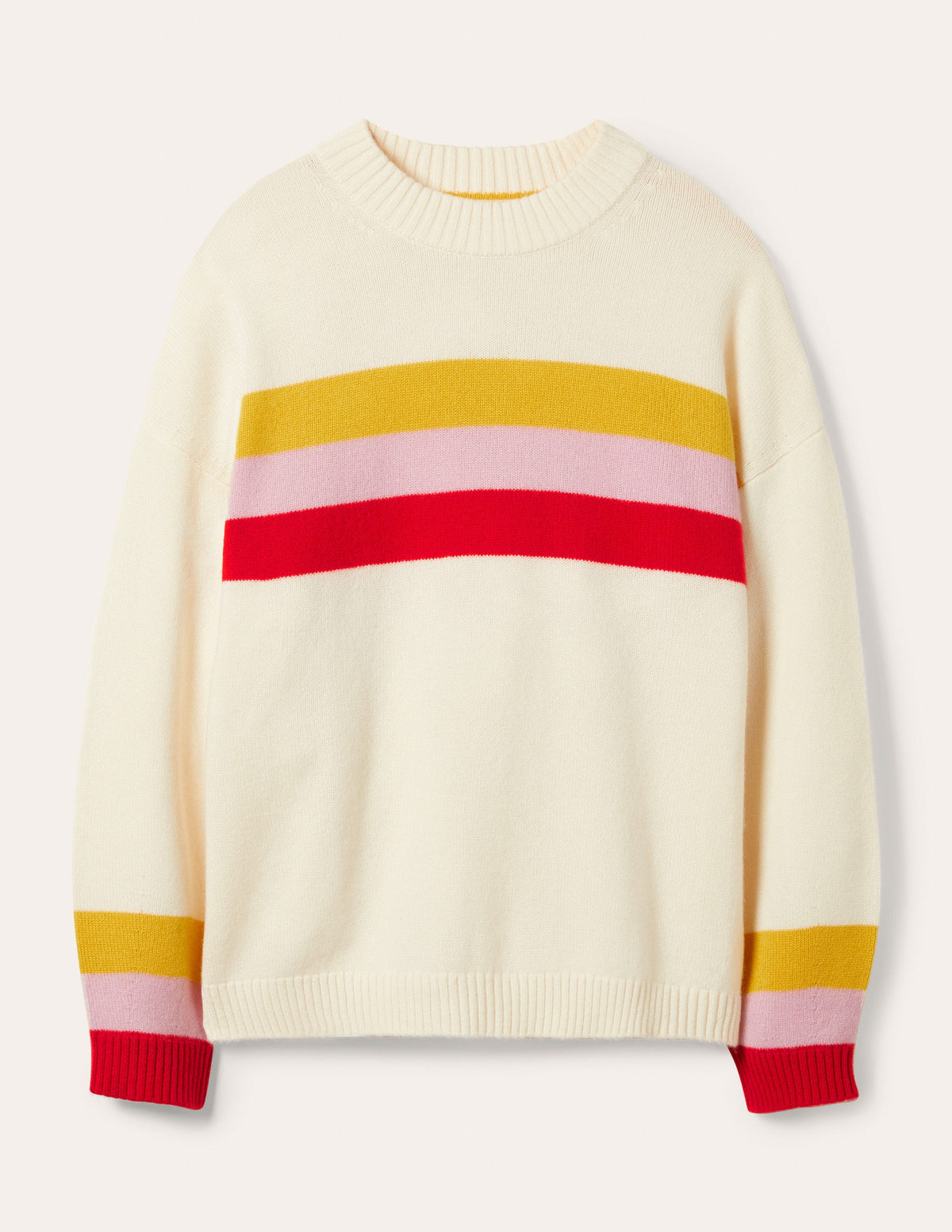 Savannah Cashmere Jumper-Ruby, Citrine Stripe-5