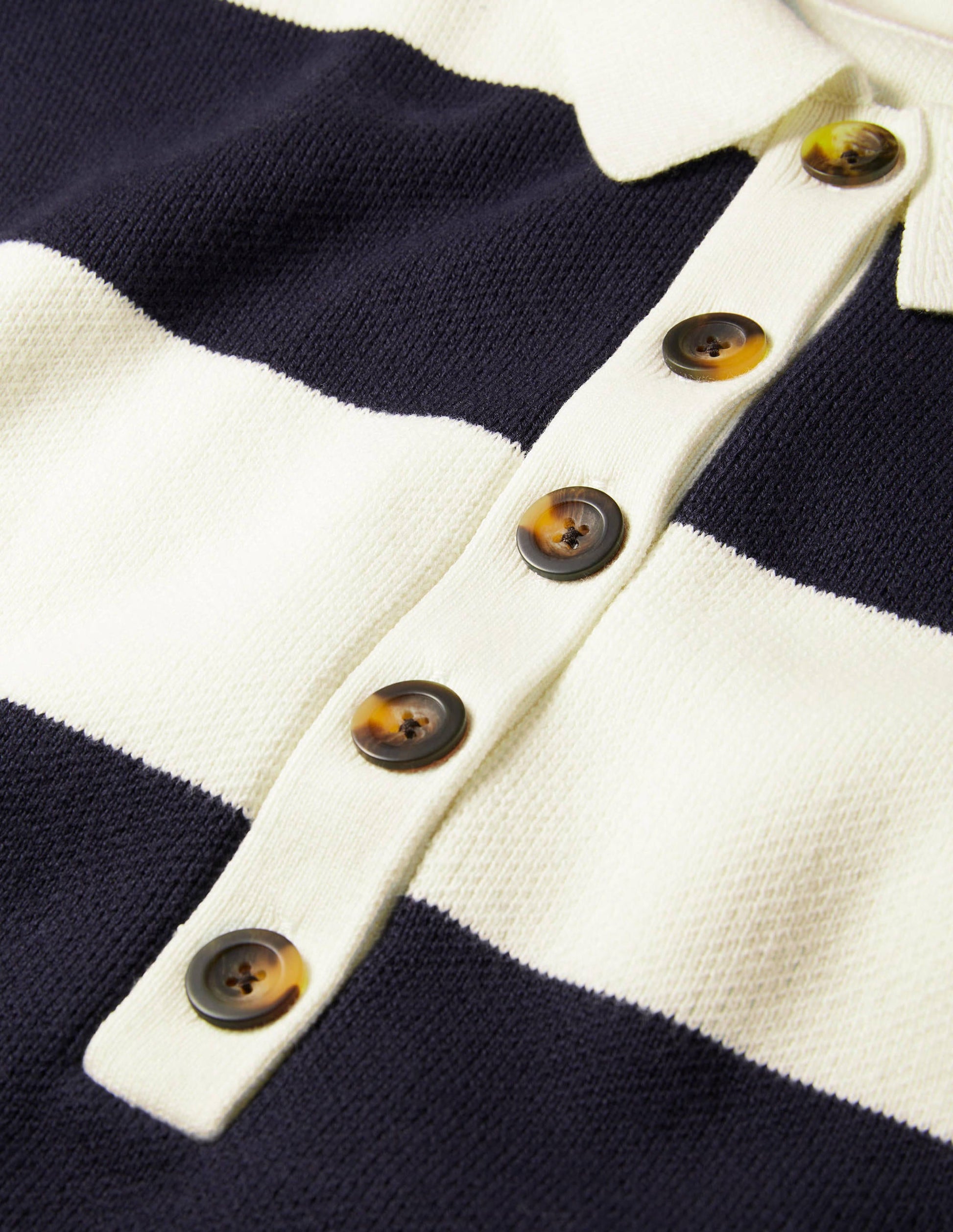 Striped Knitted Rugby Jumper-Ivory and Navy Stripe-6