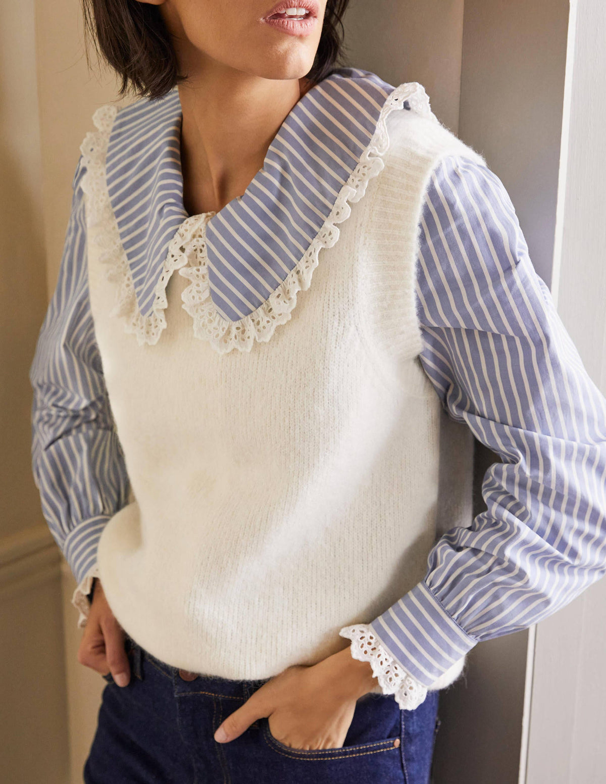 Fluffy Tank Top-Ivory - Image 4
