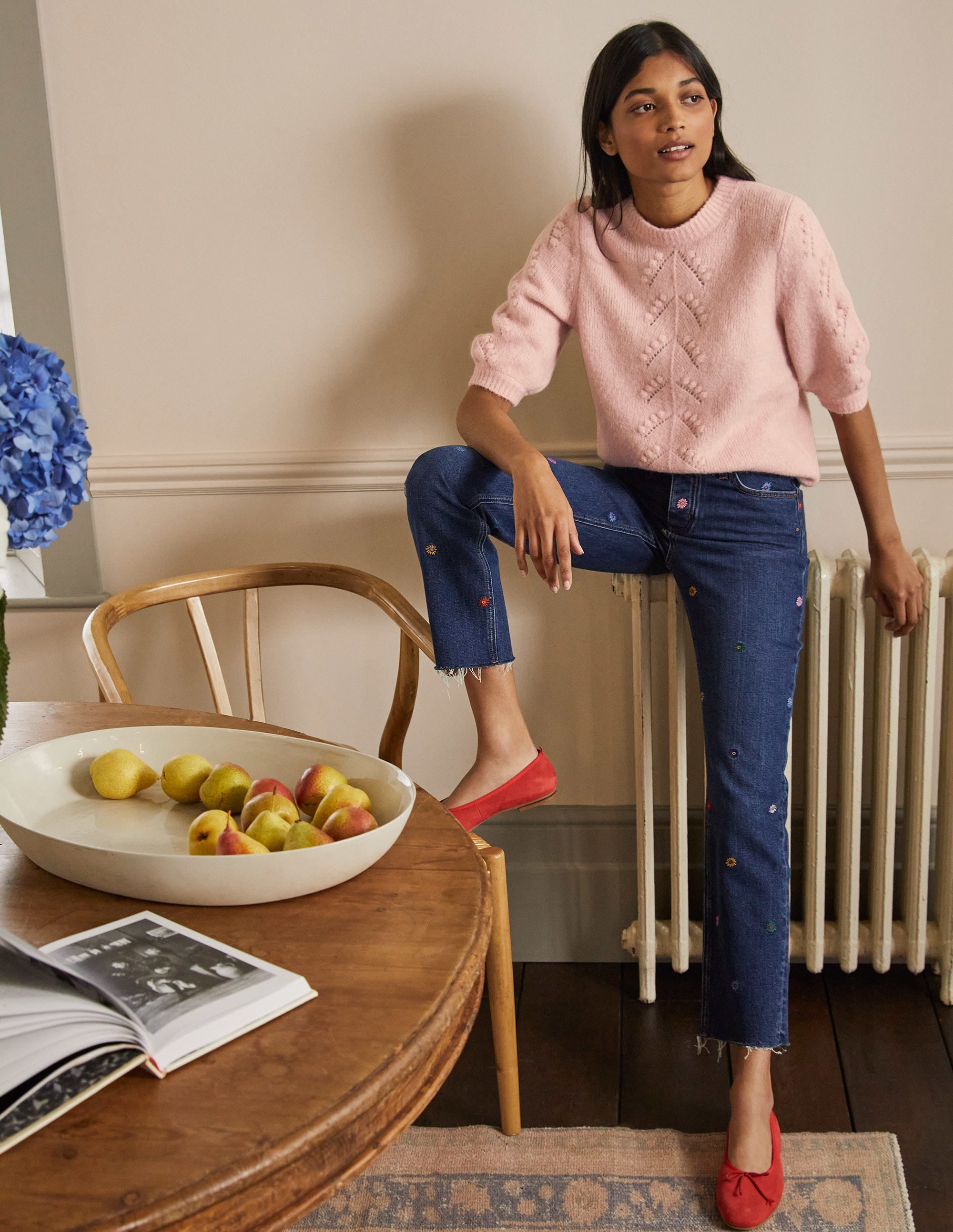 Fluffy Knitted T-shirt-Milkshake - Image 4