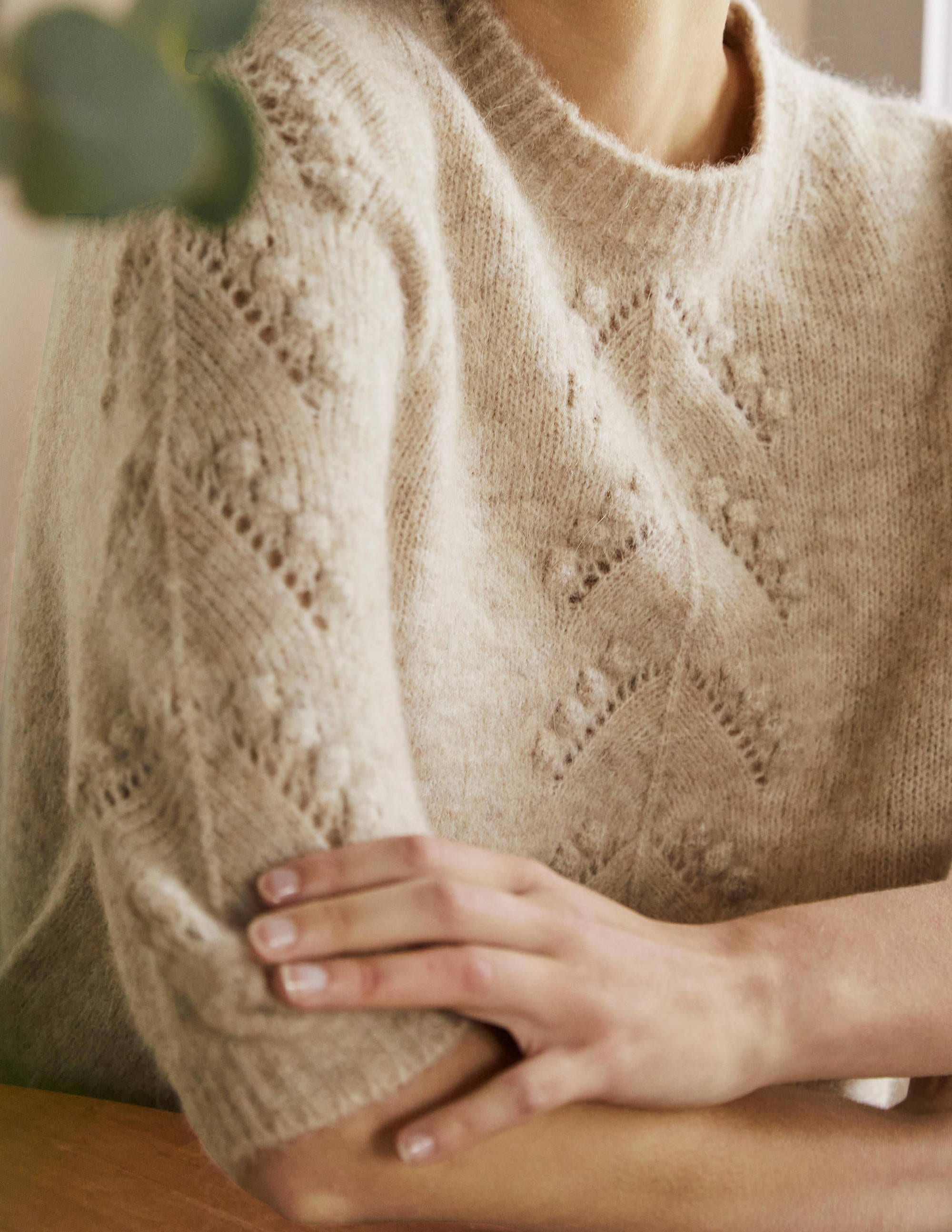 Fluffy Knitted T-shirt-Chinchilla Melange - Image 2