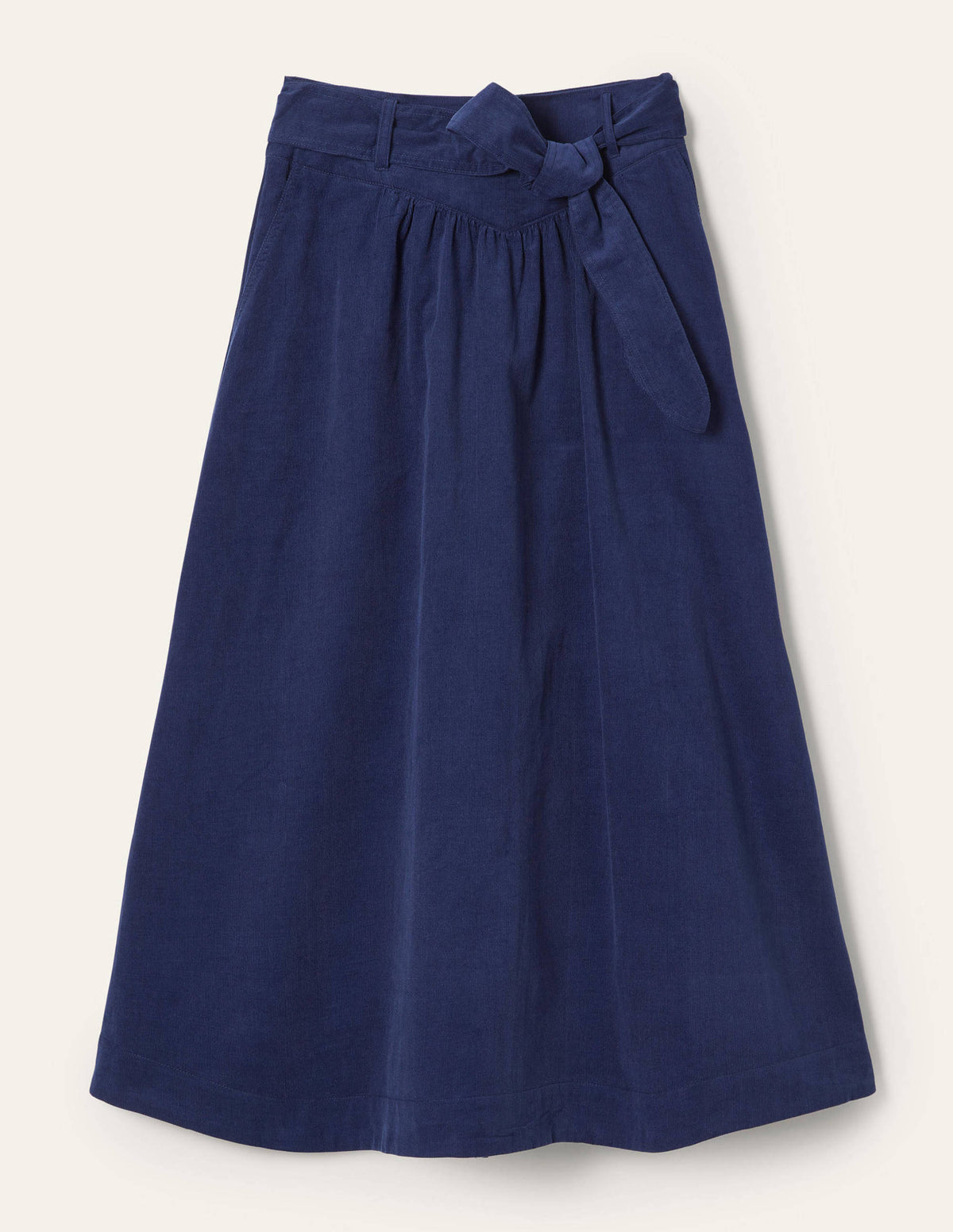 Tie Waist Cord Midaxi Skirt-Night Blue - Image 5
