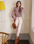 Tapered Chino Trousers-Oat Milk