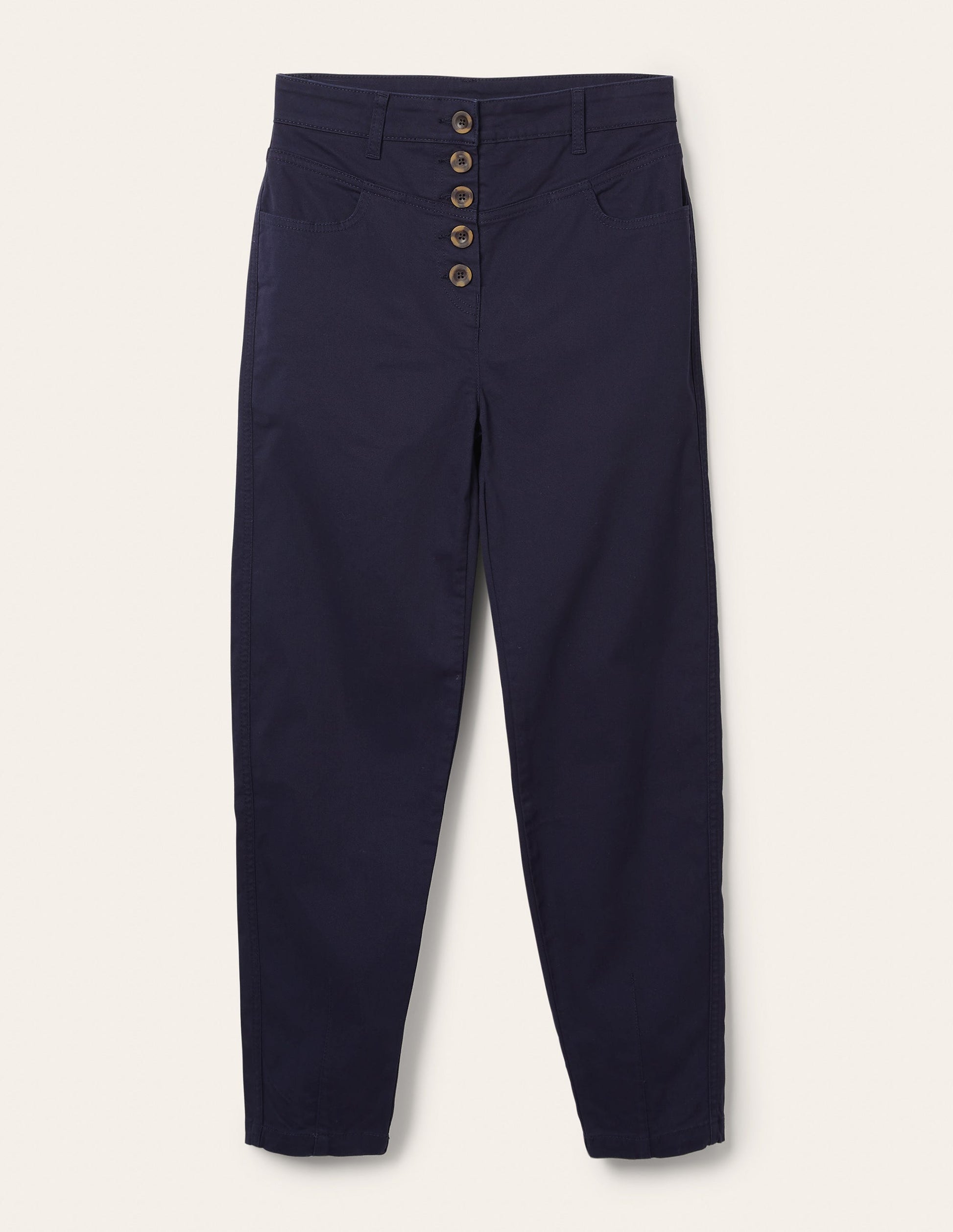 Tapered Chino Trousers-Navy-5