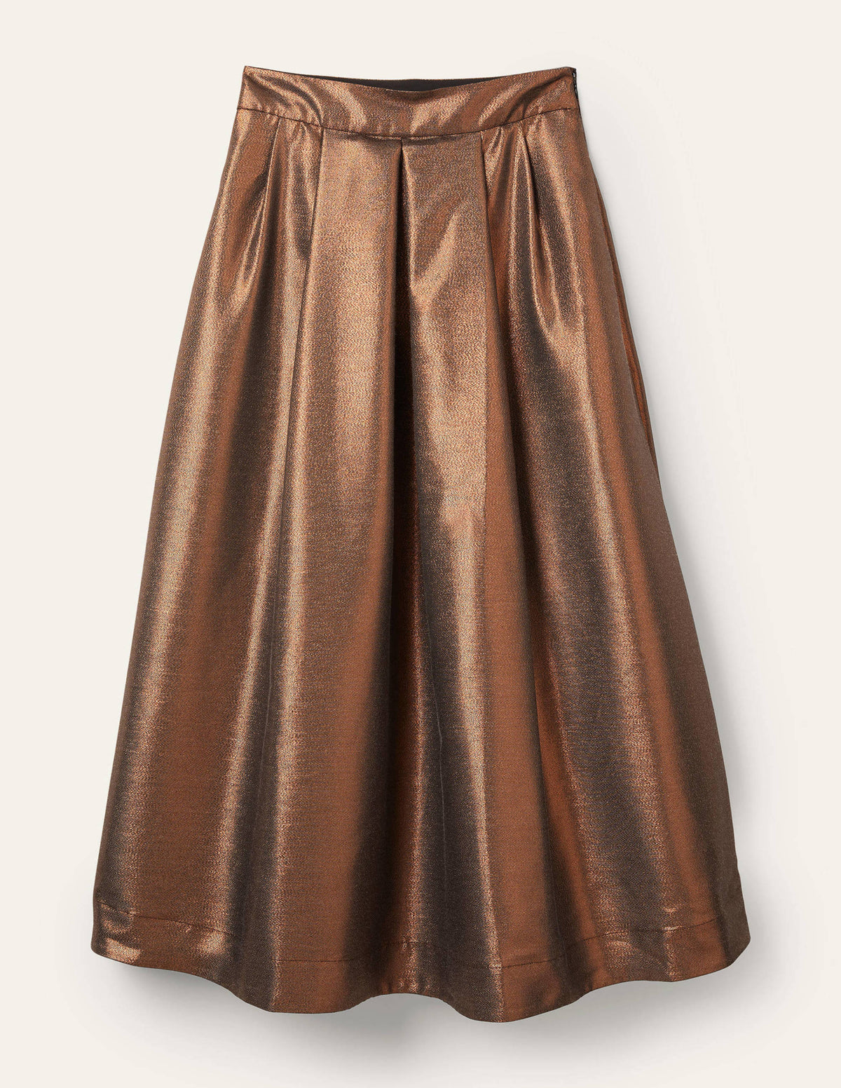 Bronzed Full Midi Skirt-Metallic-5