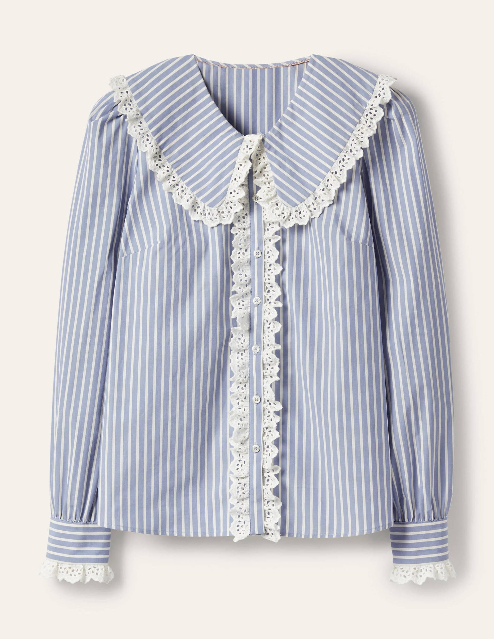 Statement Collar Shirt-Atlantic Ocean Woven Stripe-5