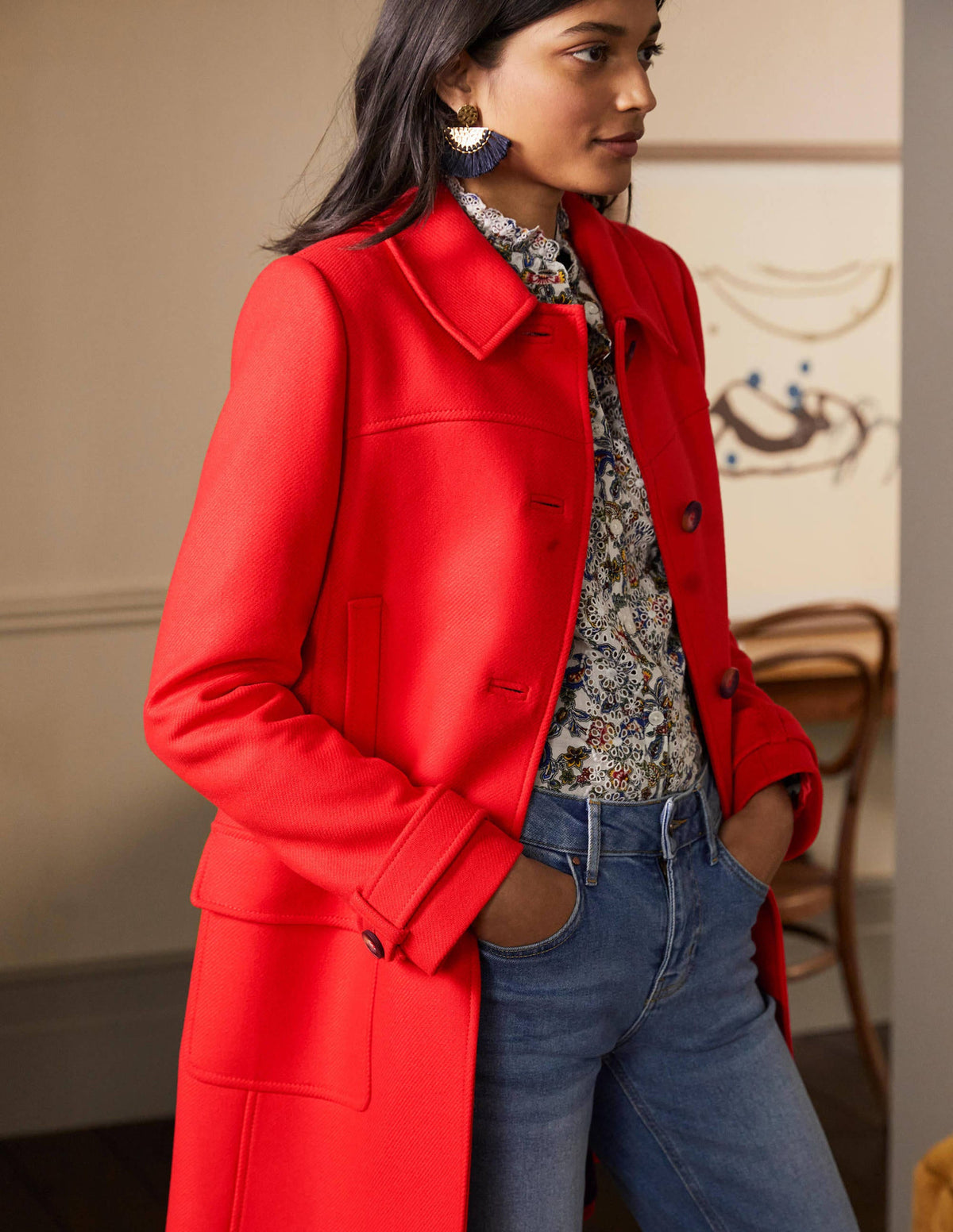 Durham Wool Blend Coat-Poppadew - Image 3